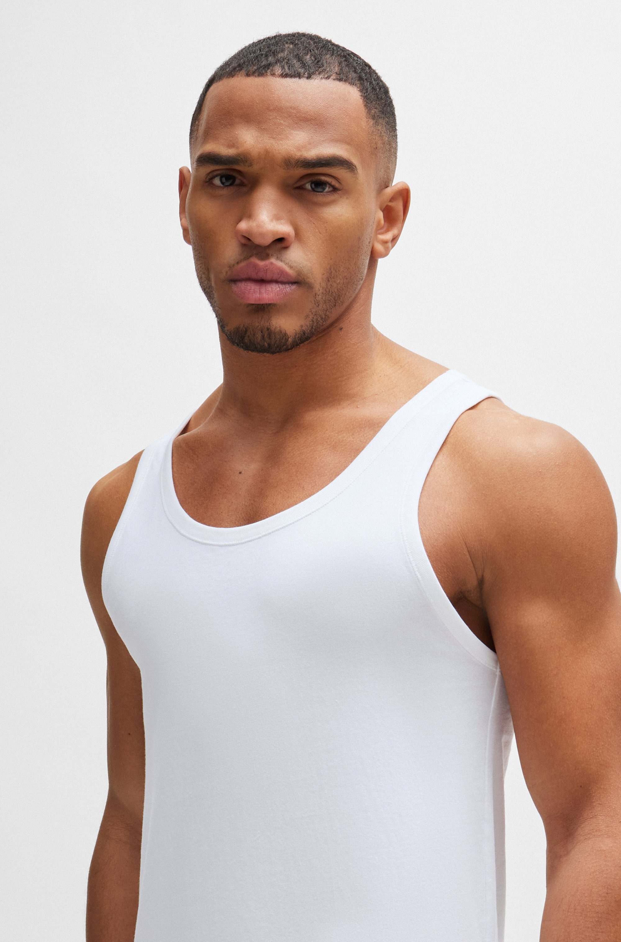 BOSS Unterhemd »Tank Top 3P CO«, (Packung, 3 St.), mit Rippbündchen