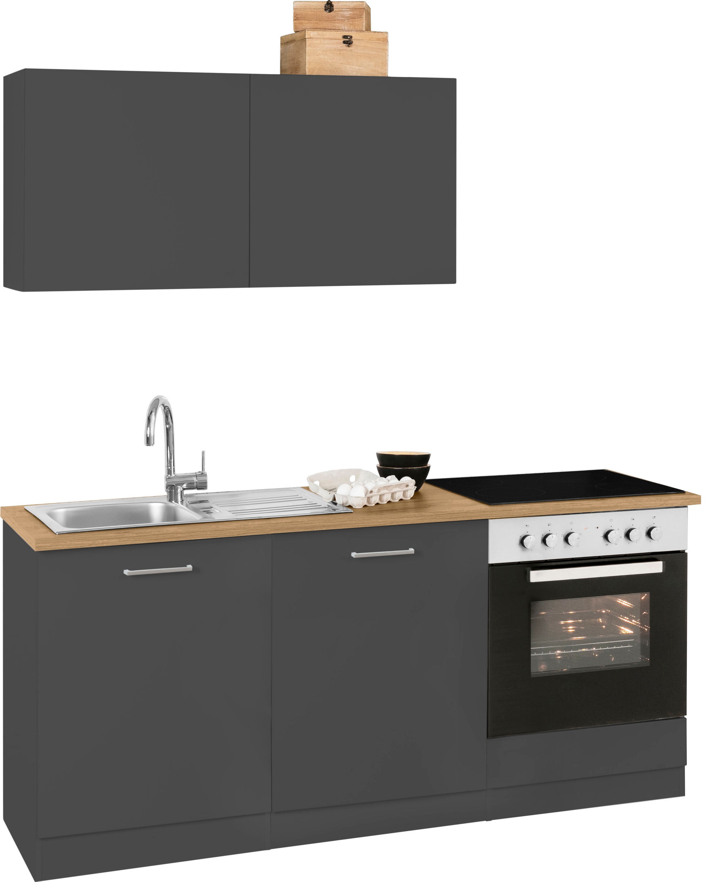 KOCHSTATION Küchenzeile »KS-Kehl«, ohne E-Geräte, Breite 180 cm