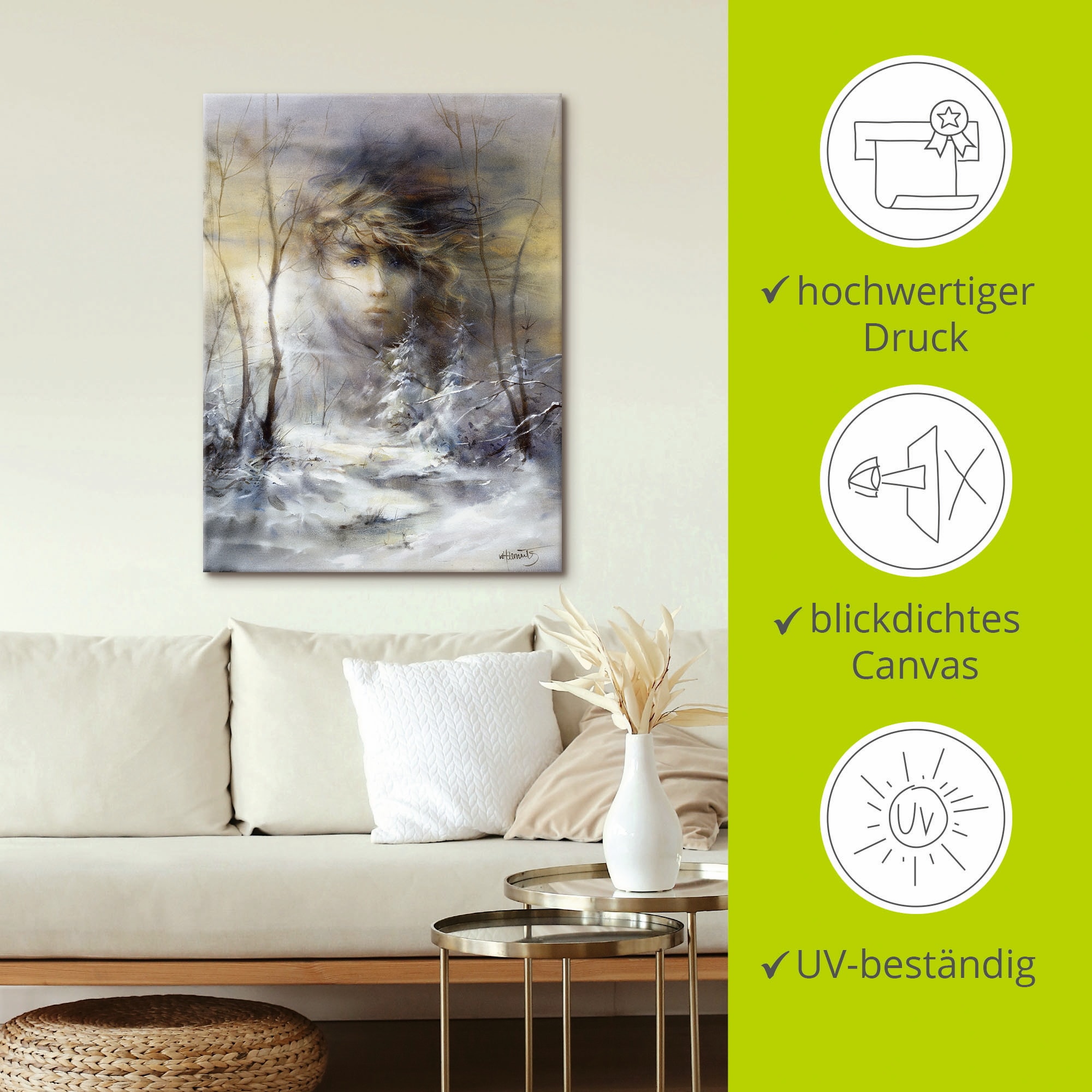 Artland Leinwandbild »Winter«, Frau, (1 St.), auf Keilrahmen gespannt