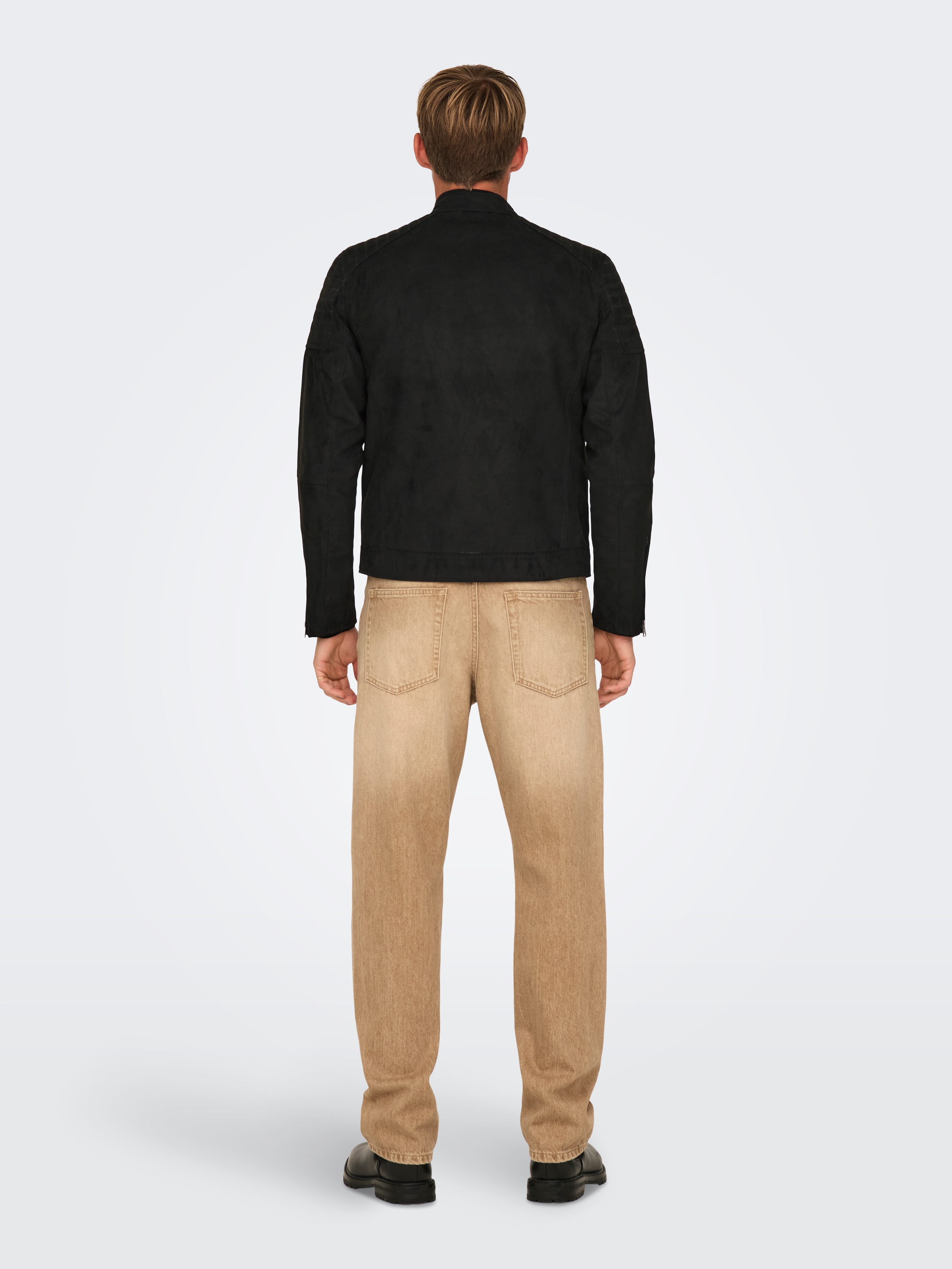 ONLY & SONS Lederimitatjacke »ONSGUS FAUX SUEDE RACER JACKET OTW NOOS« ohne Kapuze