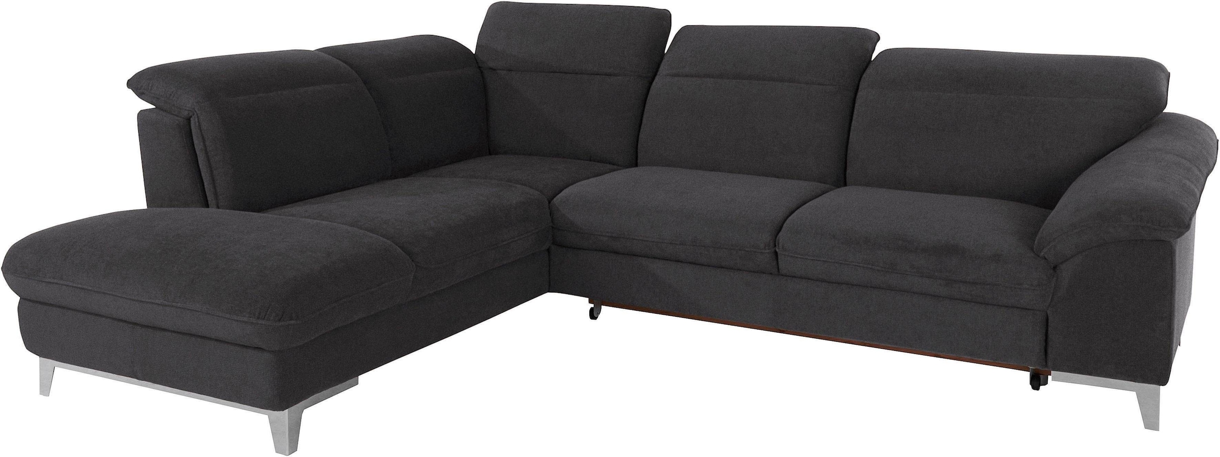 COTTA Polstergarnitur »Teresa L-Form«, (Set), Set bestehend aus: Ecksofa mit Kopfteilverstellung & Hocker