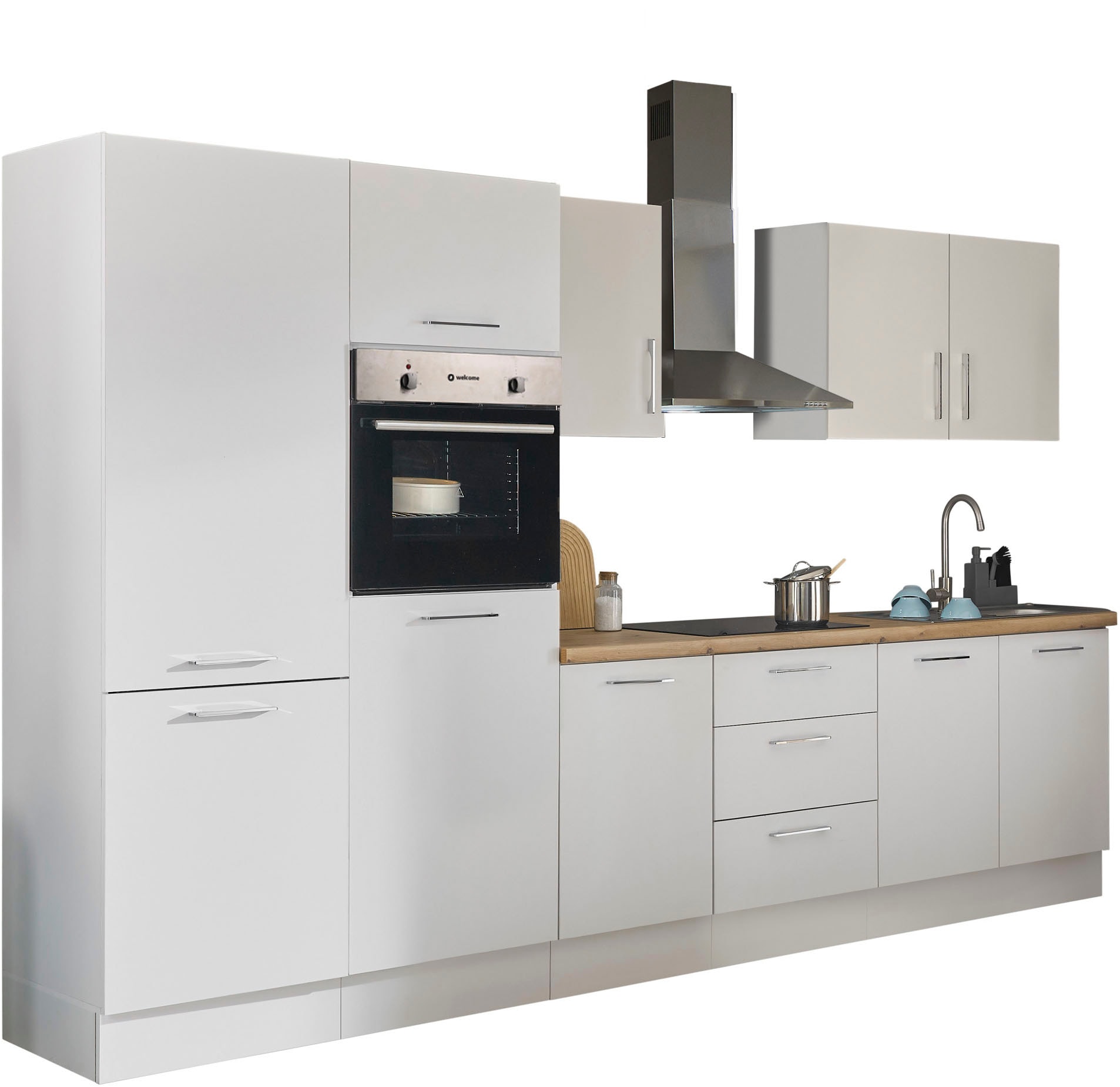 BASIC by Balculina Küchenzeile »Turin«, Breite 330 cm, wahlweise mit E-Geräten