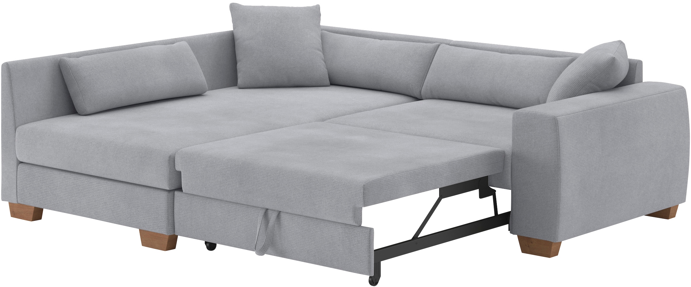 Mr. Couch Ecksofa »Helena L-Form, bis 140 kg belastbar«, mit Taschenfederkern, wahlweise mit Bettfunktion