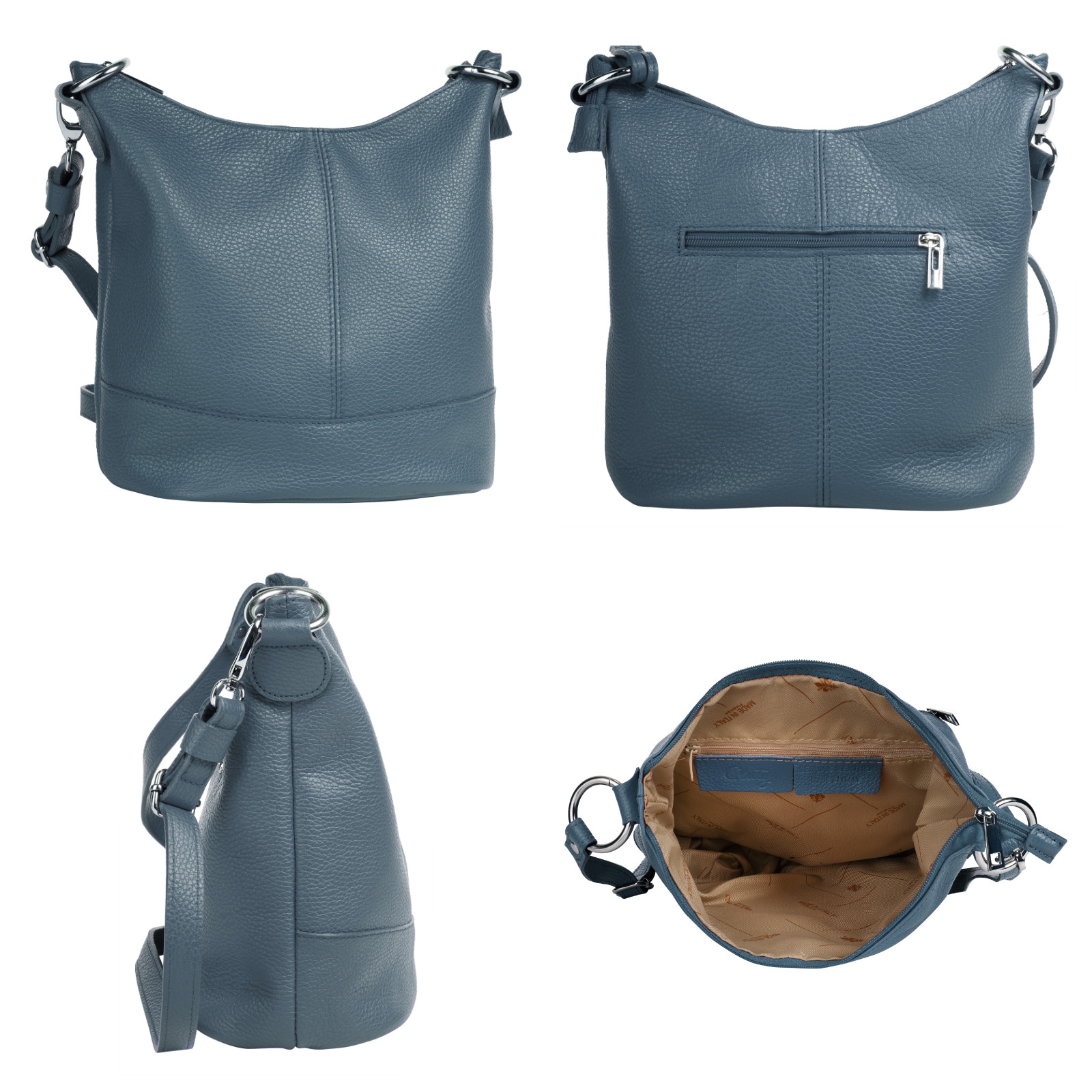 Cluty Umhängetasche, echt Leder, Made in Italy