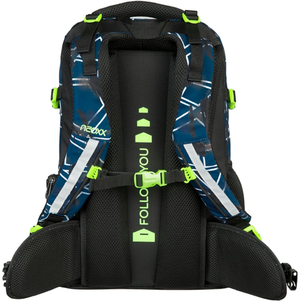 neoxx Schulrucksack »Active, Flash yourself«, reflektierende Details, aus recycelten PET-Flaschen