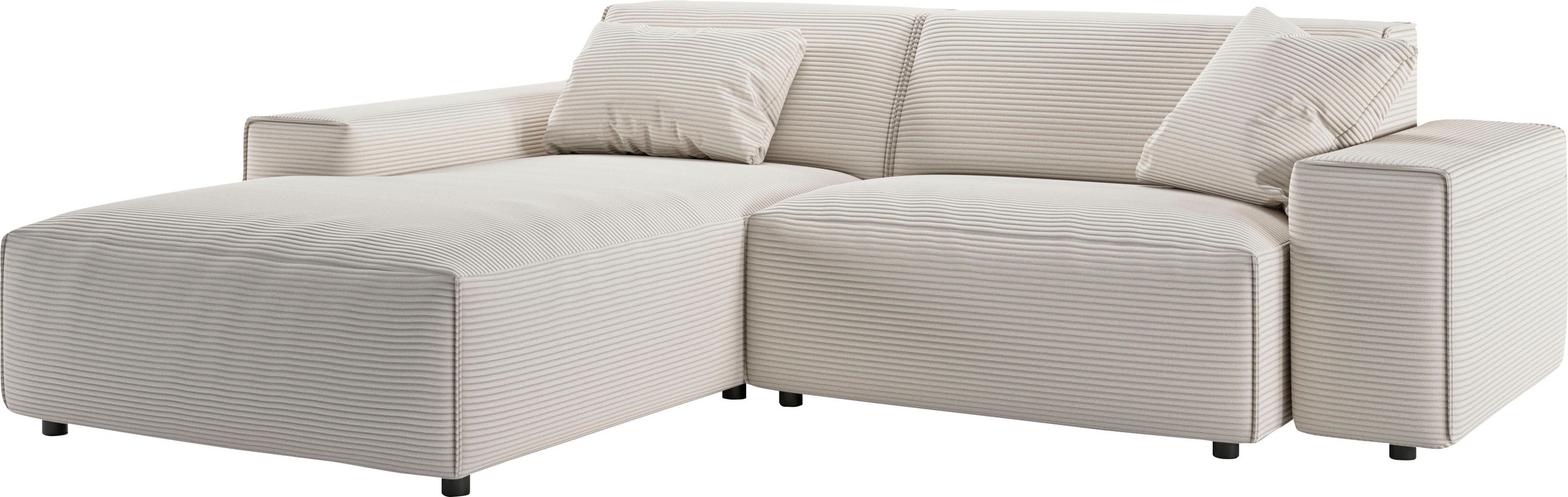 andas Ecksofa »Glimminge L-Form auch in Breitcord, Feincord + Easy care-Bezug,«, Breite 234, Zierkissen