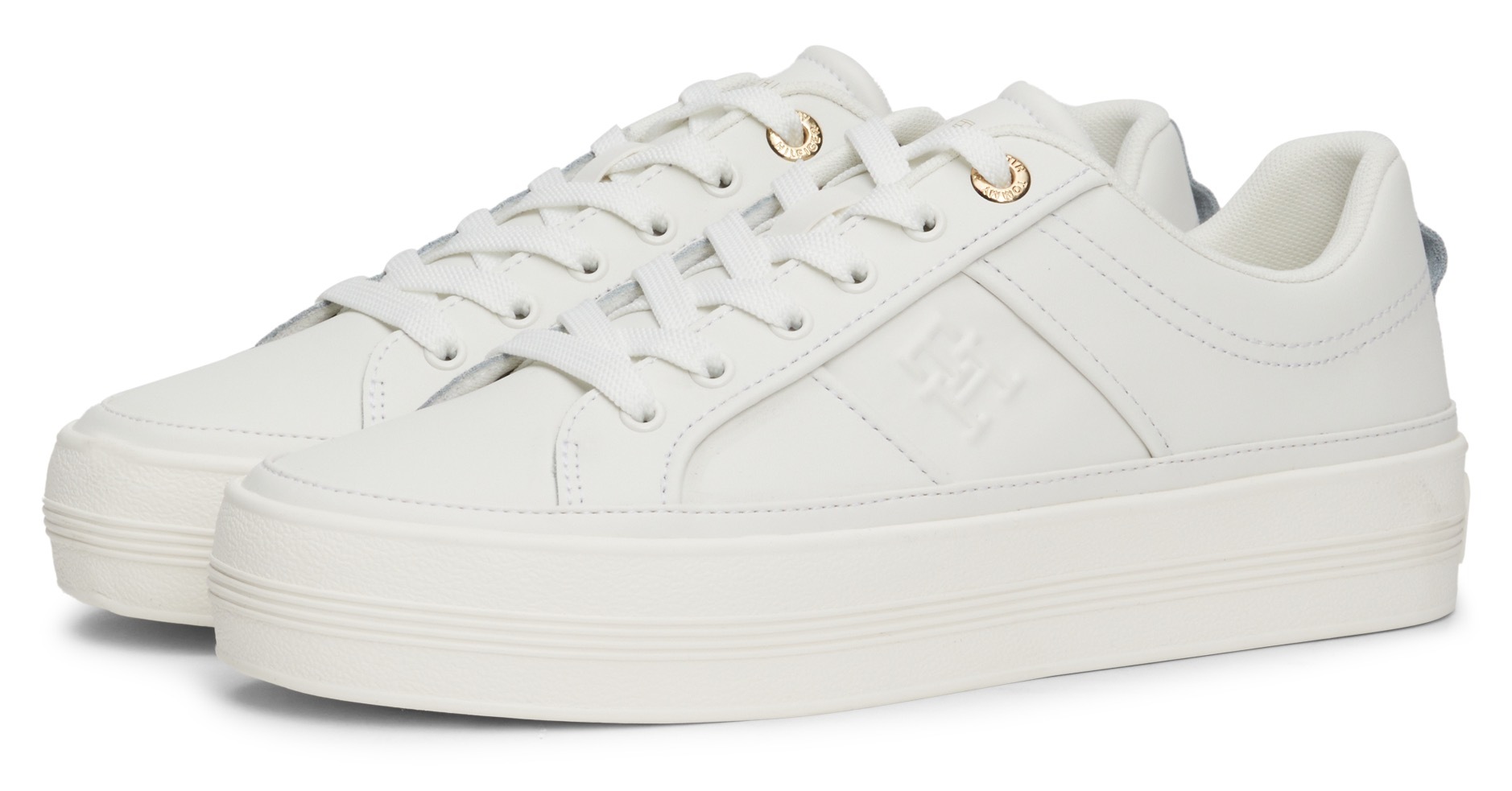 Tommy Hilfiger Plateausneaker »ESSENTIAL VULC SNEAKER MONOGRAM«, Freizeitschuh, Halbschuh, Schnürschuh mit Monogramm