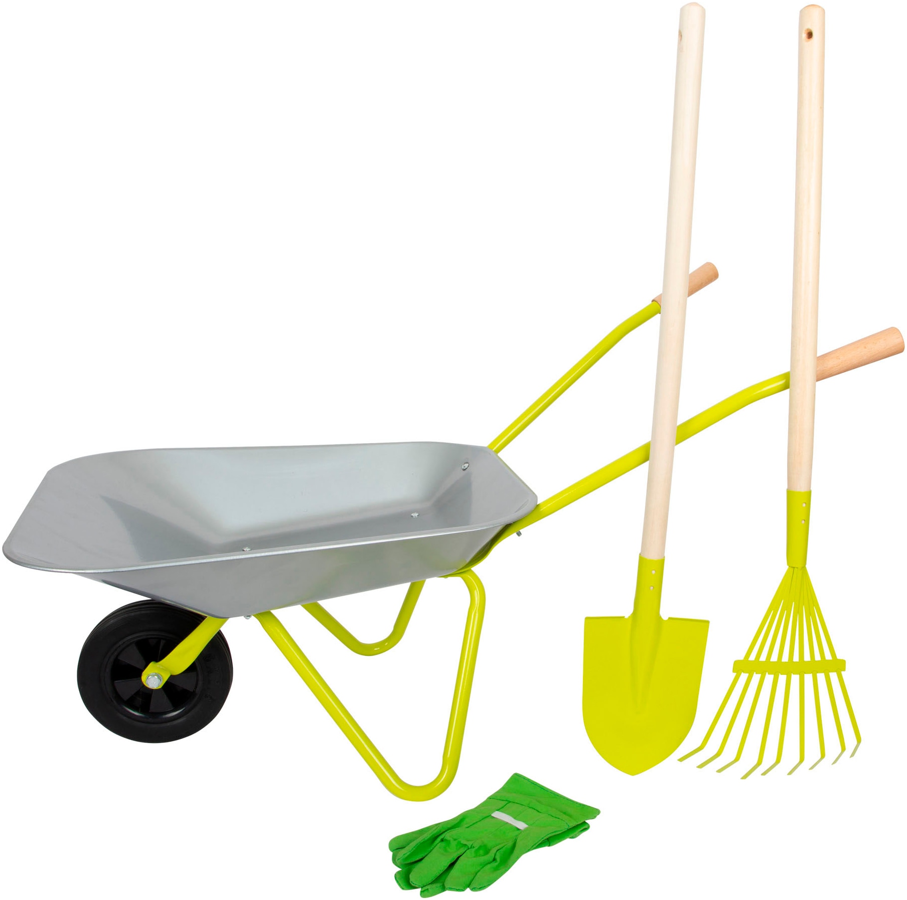 Small Foot Schubkarre, (Set, 4 tlg.), für Kinder; mit Gartenwerkzeug