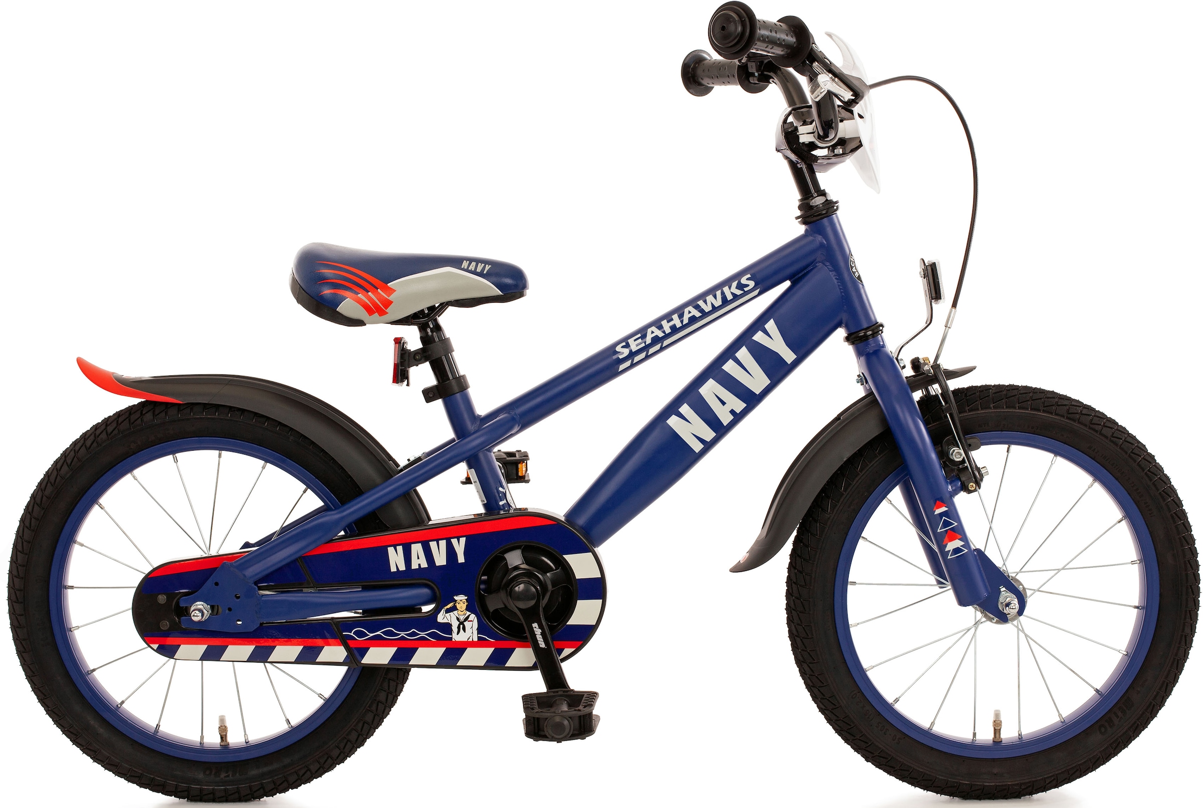 Kinderfahrrad „NAVY“, 1 Gang blau 16 Zoll (40,64 cm) 25 cm – 16 Zoll (40,64 cm)