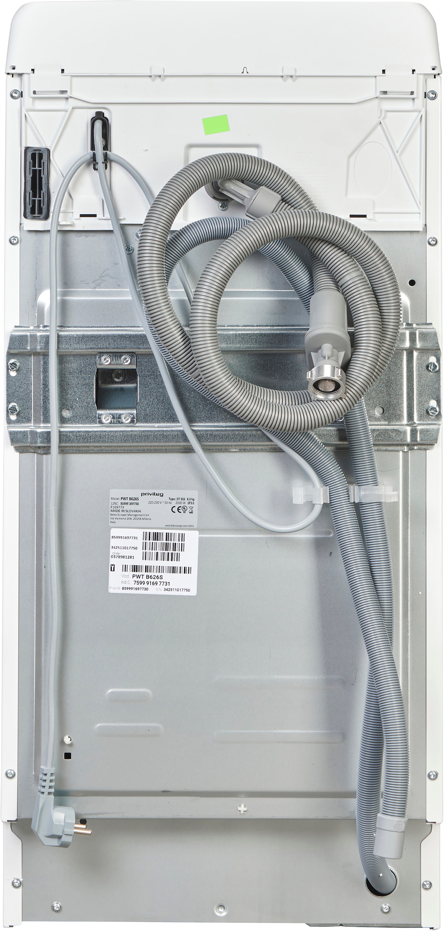 Privileg Waschmaschine Toplader »PWT B626S«, 6 kg, 1200 U/min, Water Balance Plus