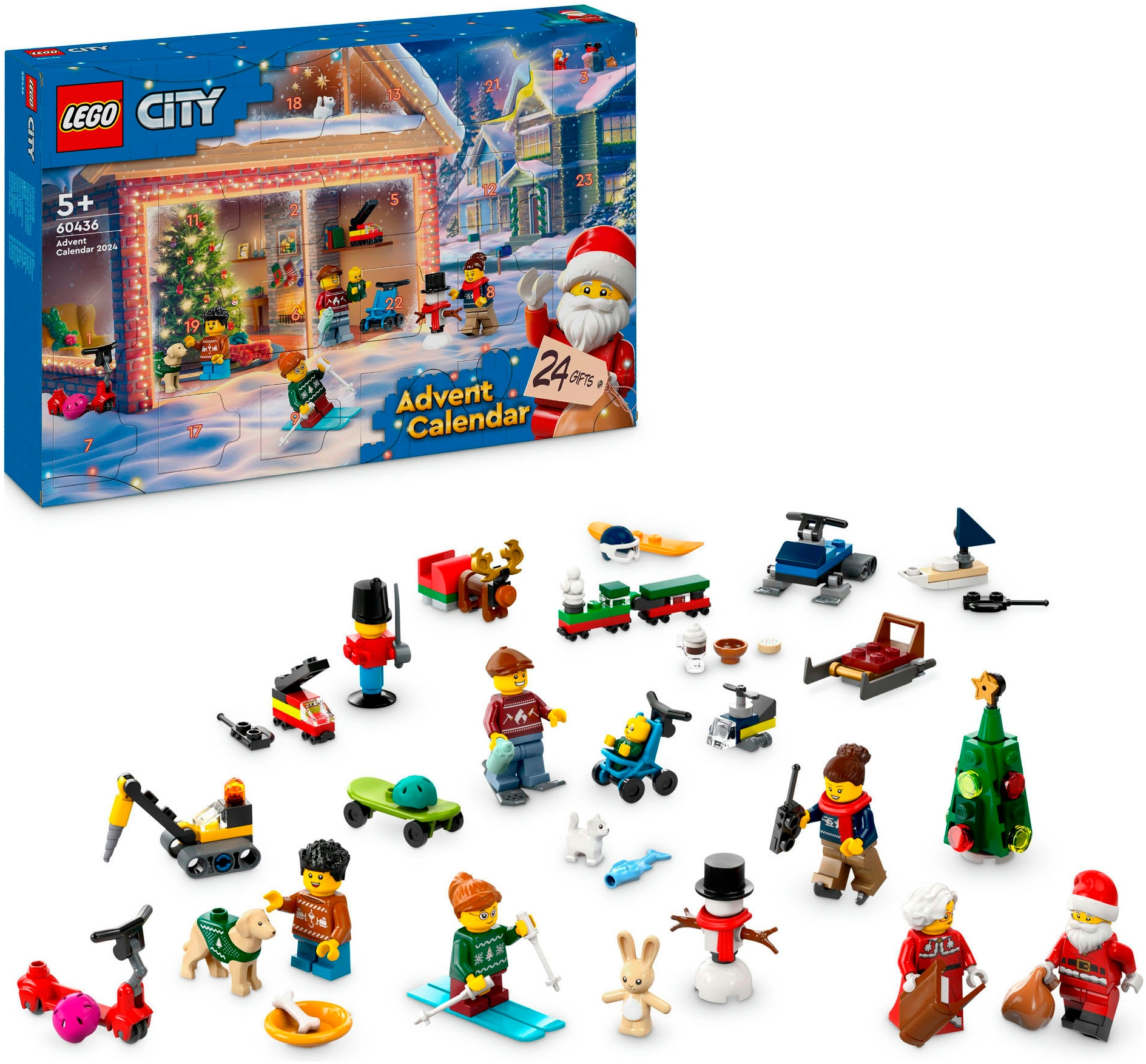 LEGO® Spielzeug-Adventskalender »Spielbausteine, LEGO City 2024 (60436), LEGO® City«, ab 5 Jahren, Made in Europe