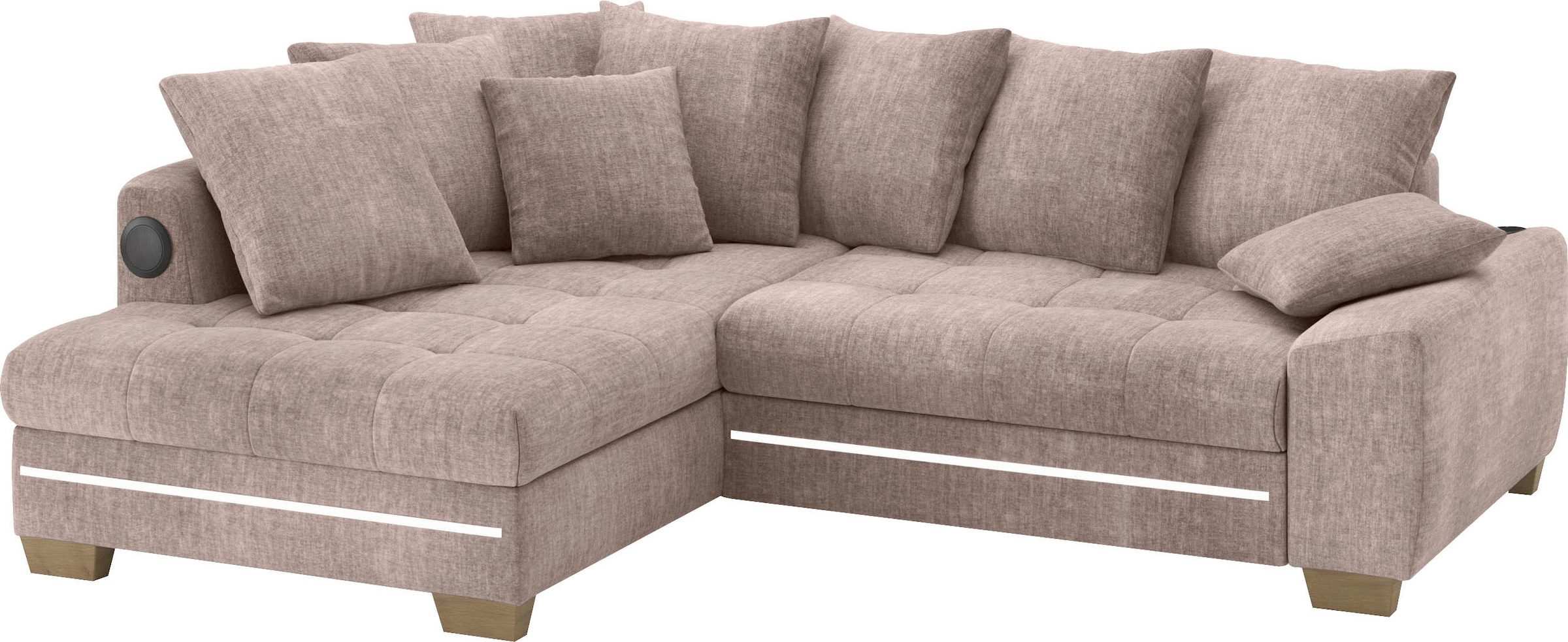 Mr. Couch Ecksofa »Nikita II, L-Form« mit Kaltschaum, RGB-LED, Soundsystem, günstig online kaufen