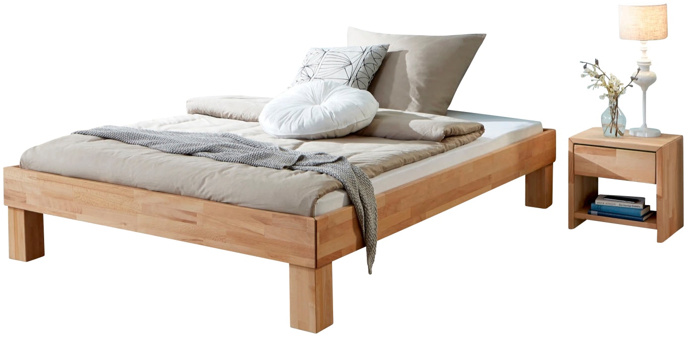 Relita Massivholzbett »Julia« stabverleimte Buche, mit natürlicher Holzstru günstig online kaufen