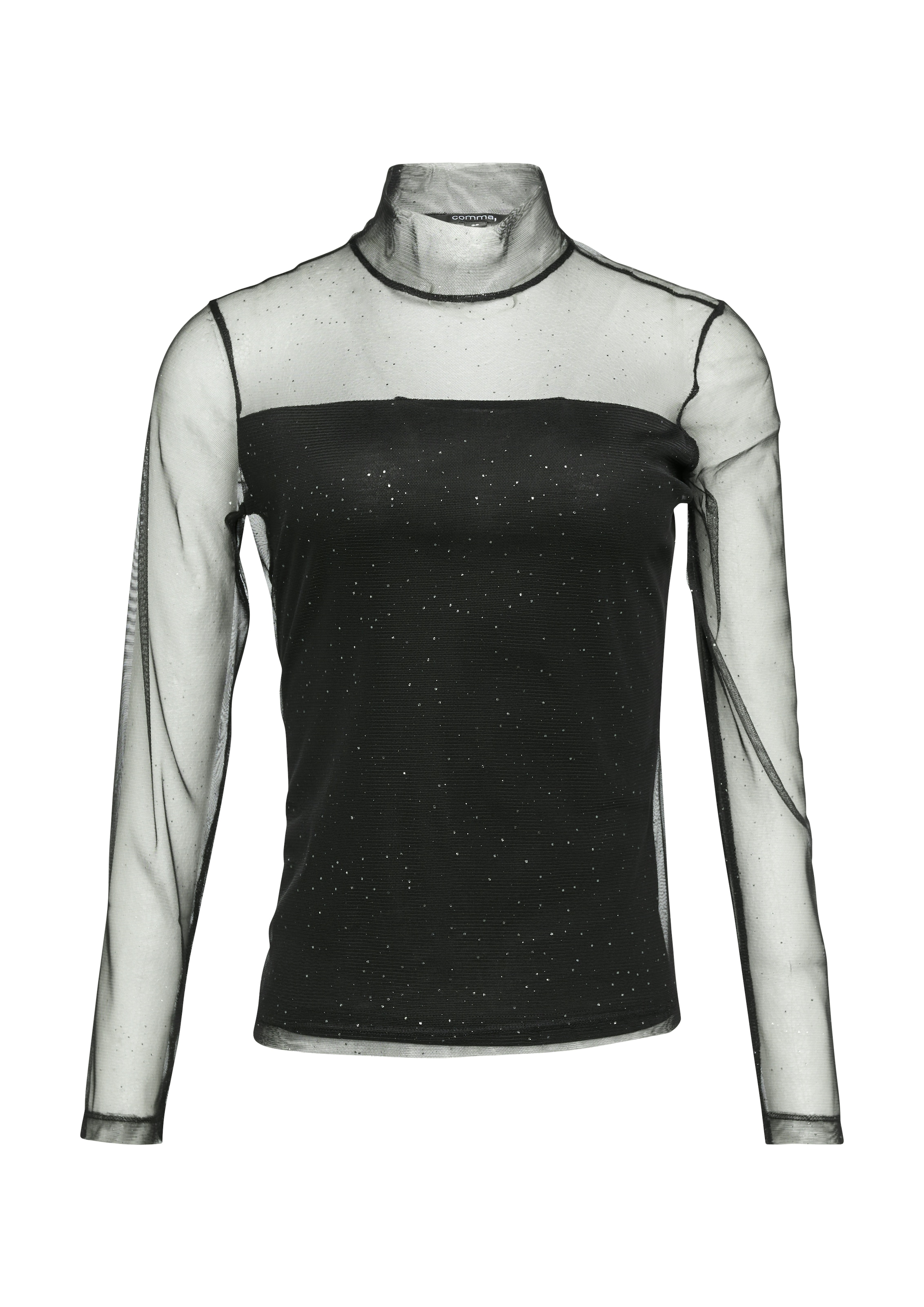 Comma Langarmshirt, im halbtransparenten Look