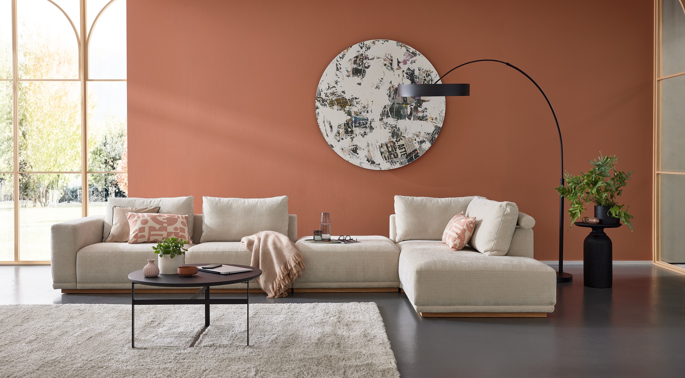 Musterring Wohnlandschaft Anreihsofa mit Armlehne links, Eckteil rechts mit günstig online kaufen