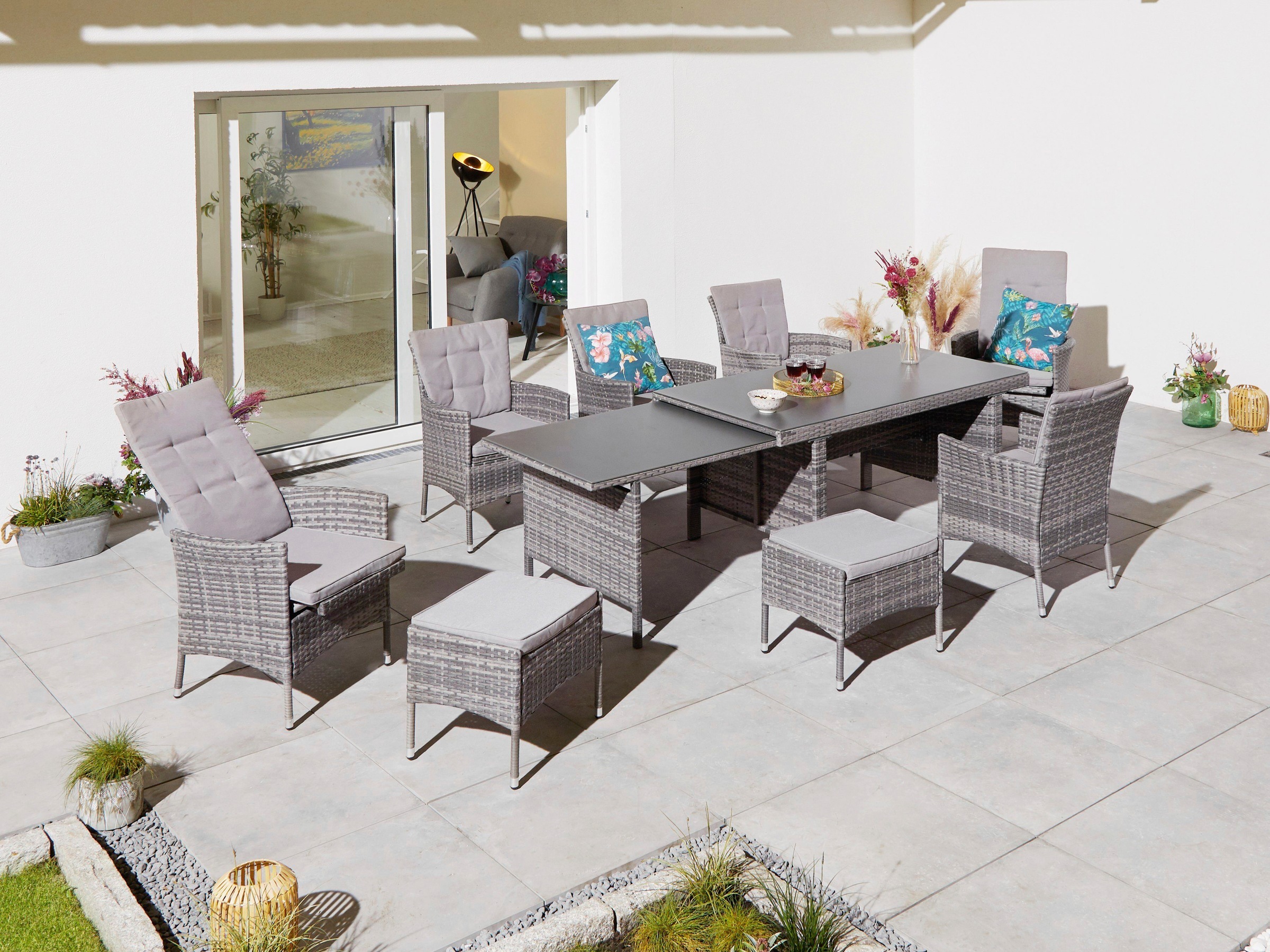 KONIFERA Garten-Essgruppe »Parla« Set, 6xSessel, 1x AZ-Tisch 150-242,5cm,2x günstig online kaufen