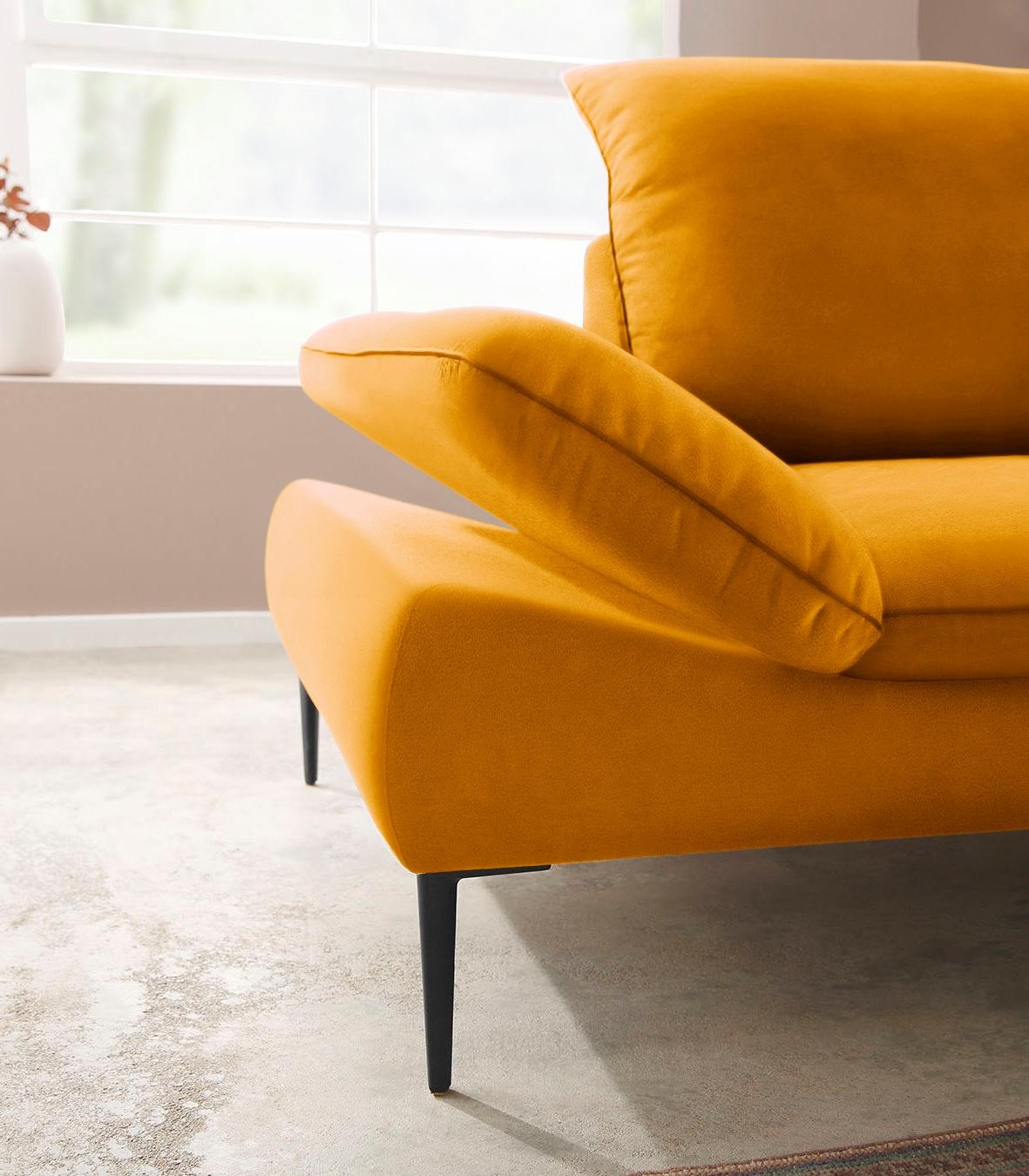 W.SCHILLIG Ecksofa »enjoy&MORE, Designsofa, elegant und bequem, L-Form«, Sitztiefenverstellung, Füße schwarz pulverbeschichtet, Breite 294 cm