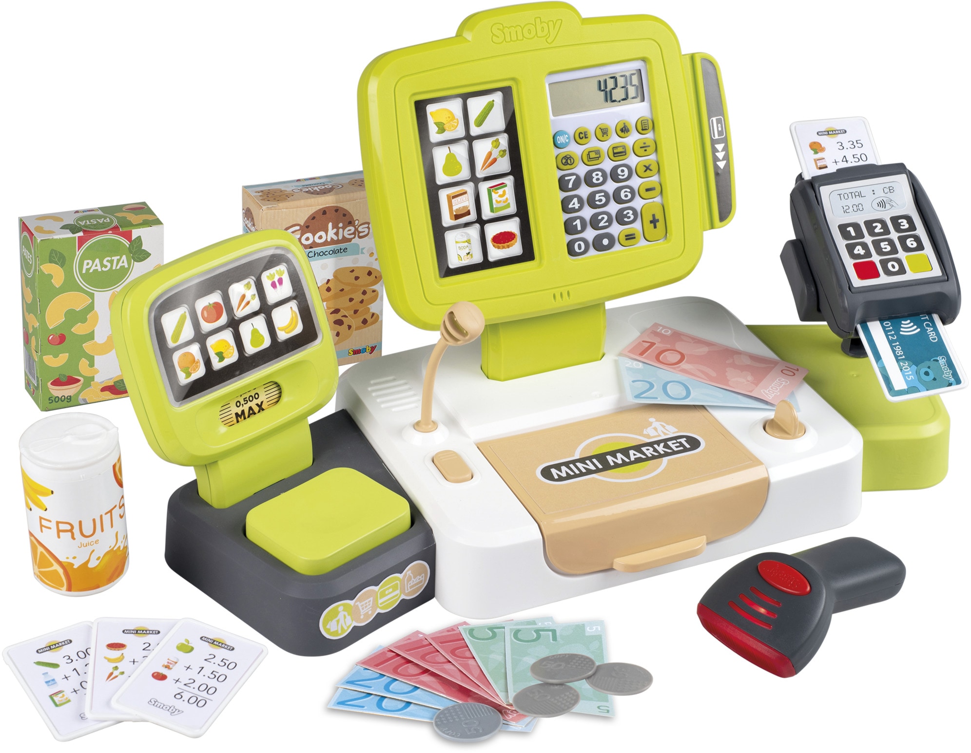 Smoby Spielkasse »Elektronische Supermarktkasse XL, grün«, mit Licht- und Soundeffekten