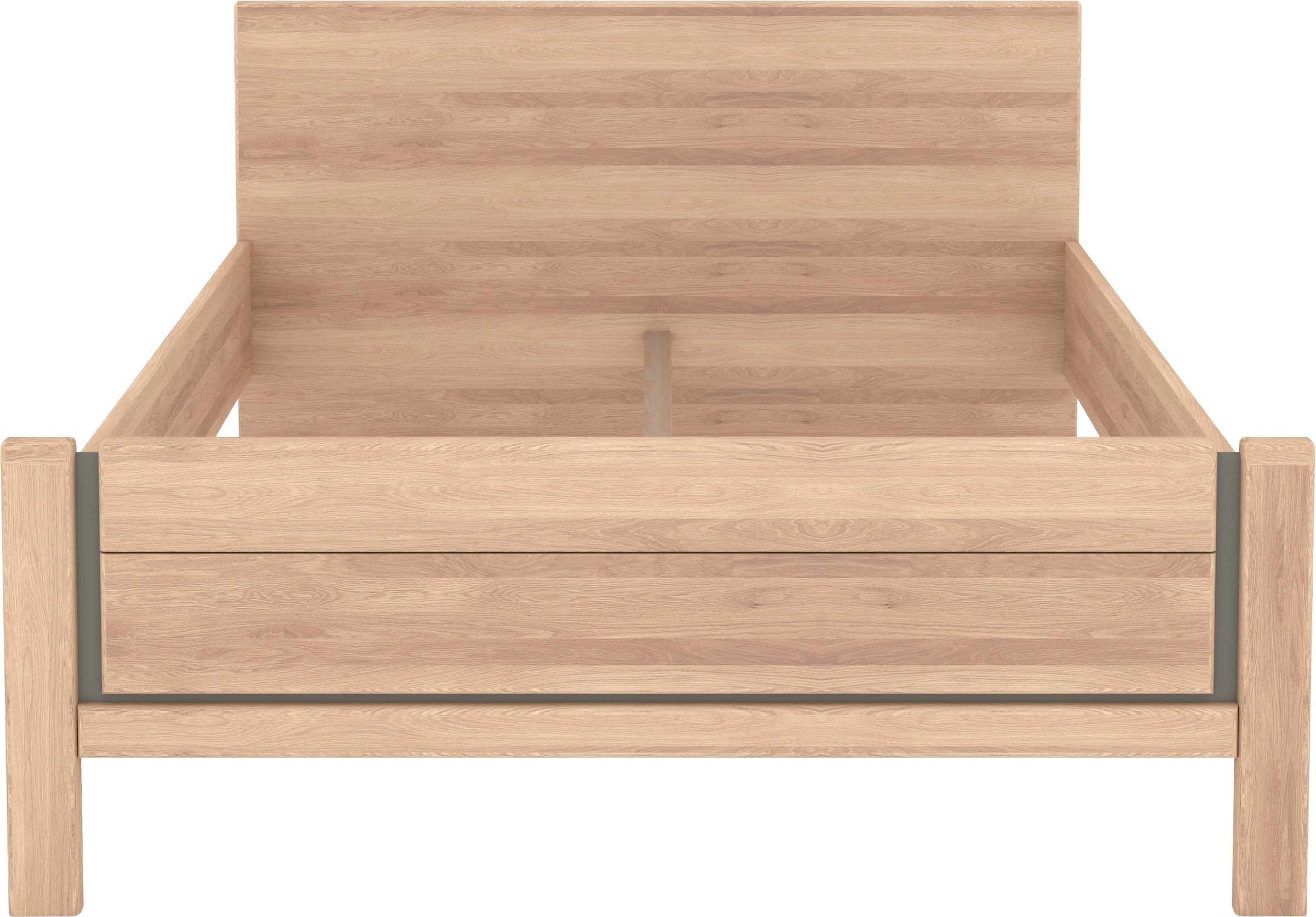 Musterring Holzbett »Sorrent, Bettgestell, Bettrahmen, teilmassiv Eiche«, (MADE IN GERMANY), Eiche teilmassiv, Liegehöhenverstellung, Stollenfußteil