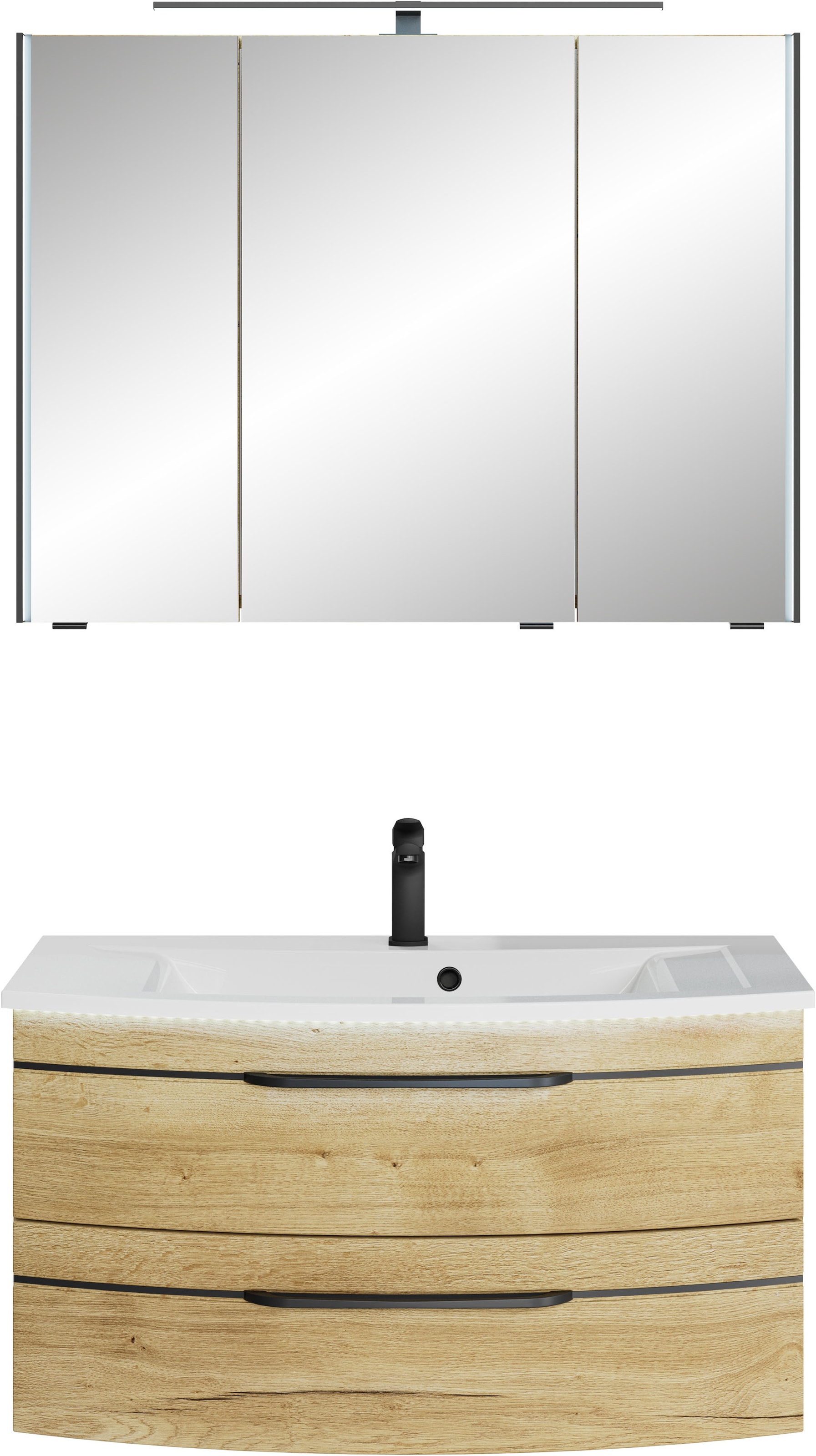 Saphir Badmöbel-Set »Serie 7045 2-teilig Mineralmarmor-Waschtisch mit LED-S günstig online kaufen