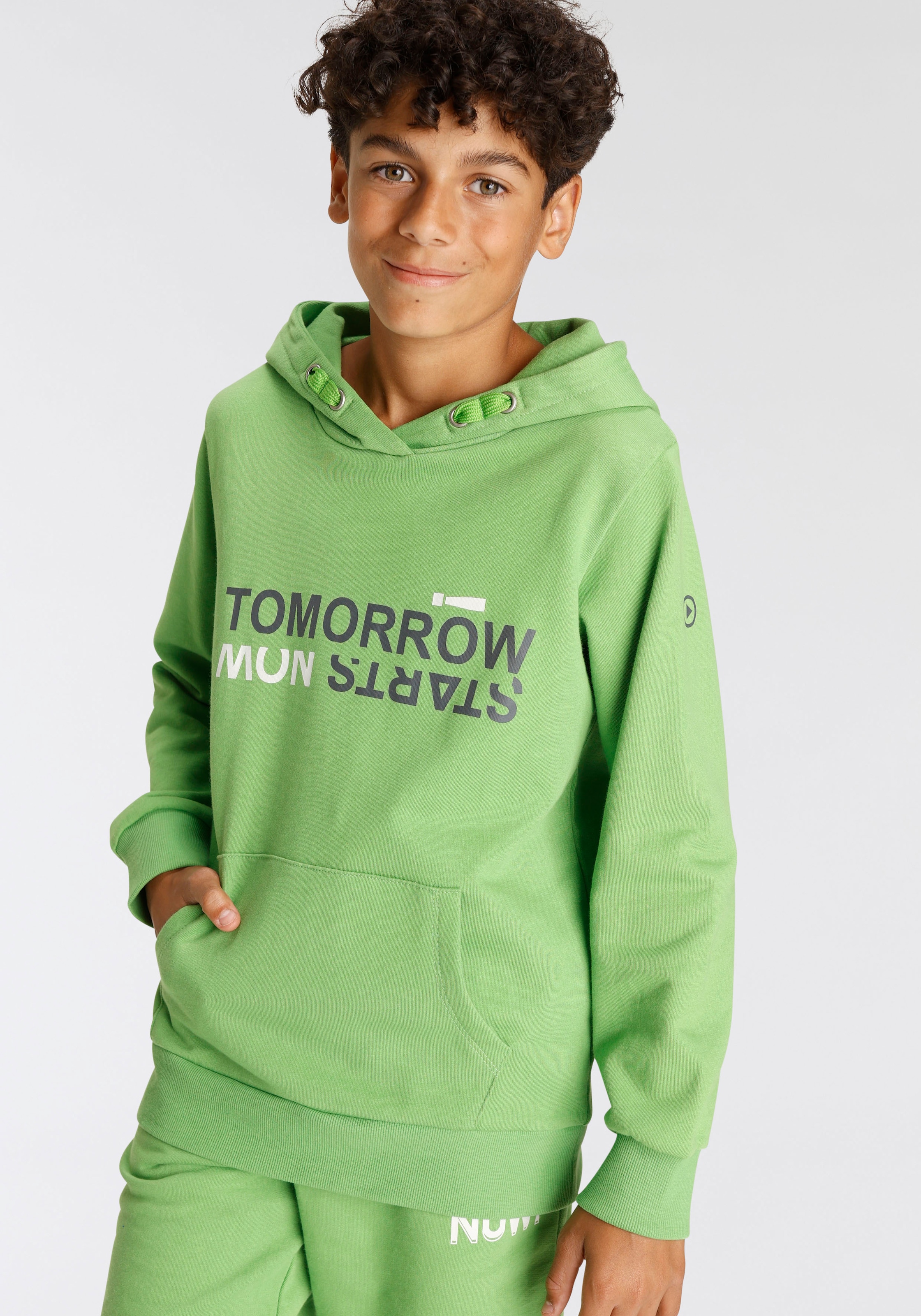 KIDSWORLD »TOMORROW STARTS Kapuzensweatshirt kaufen Spruch NOW!«, online