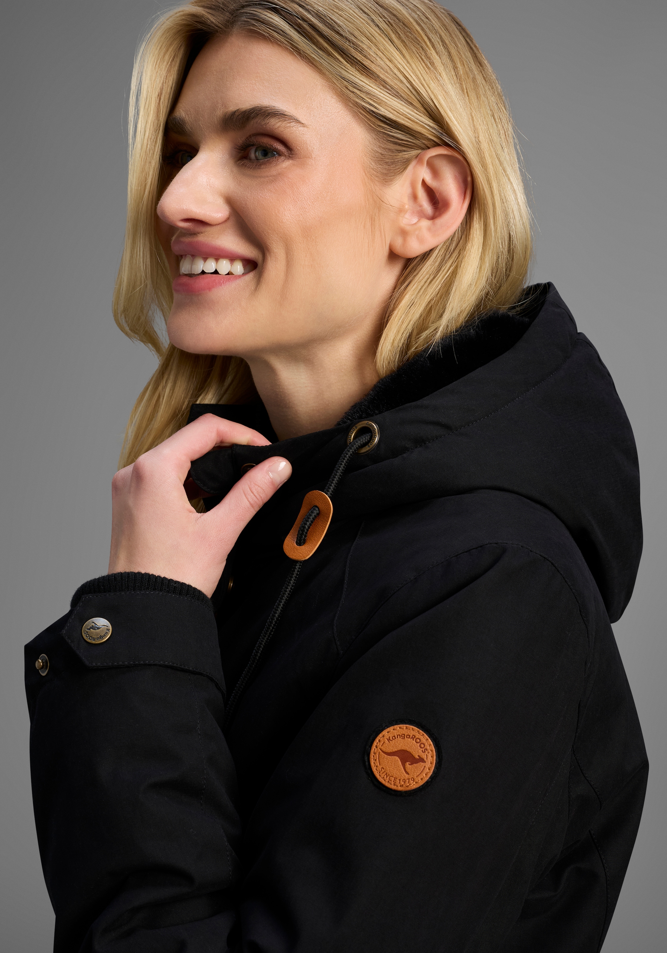 KangaROOS Parka, mit Teddy Fellimitat gefüttert, Winterjacke