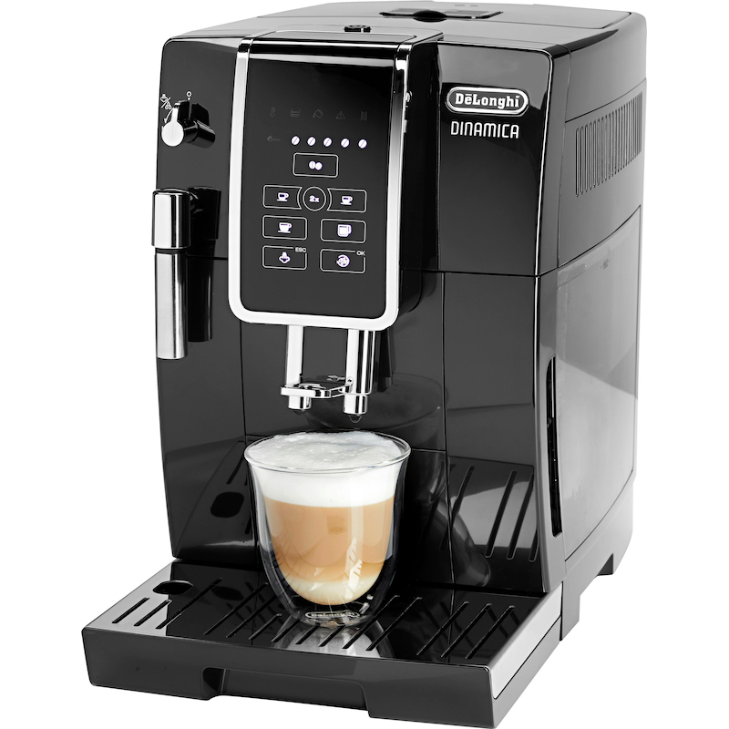 DE'LONGHI Kaffeevollautomat »Dinamica ECAM358.15.B - Long Coffee Funktion für Filterkaffee, schwarz« Milchaufschäumdüse, 300 g Bohnenbehälter,...