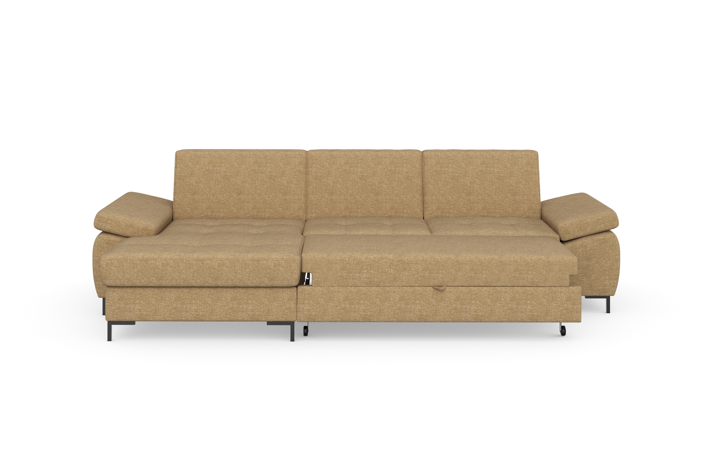 DOMO collection Ecksofa »Capelo L-Form«, mit Armteilverstellung, wahlweise mit Bettfunktion, Federkern
