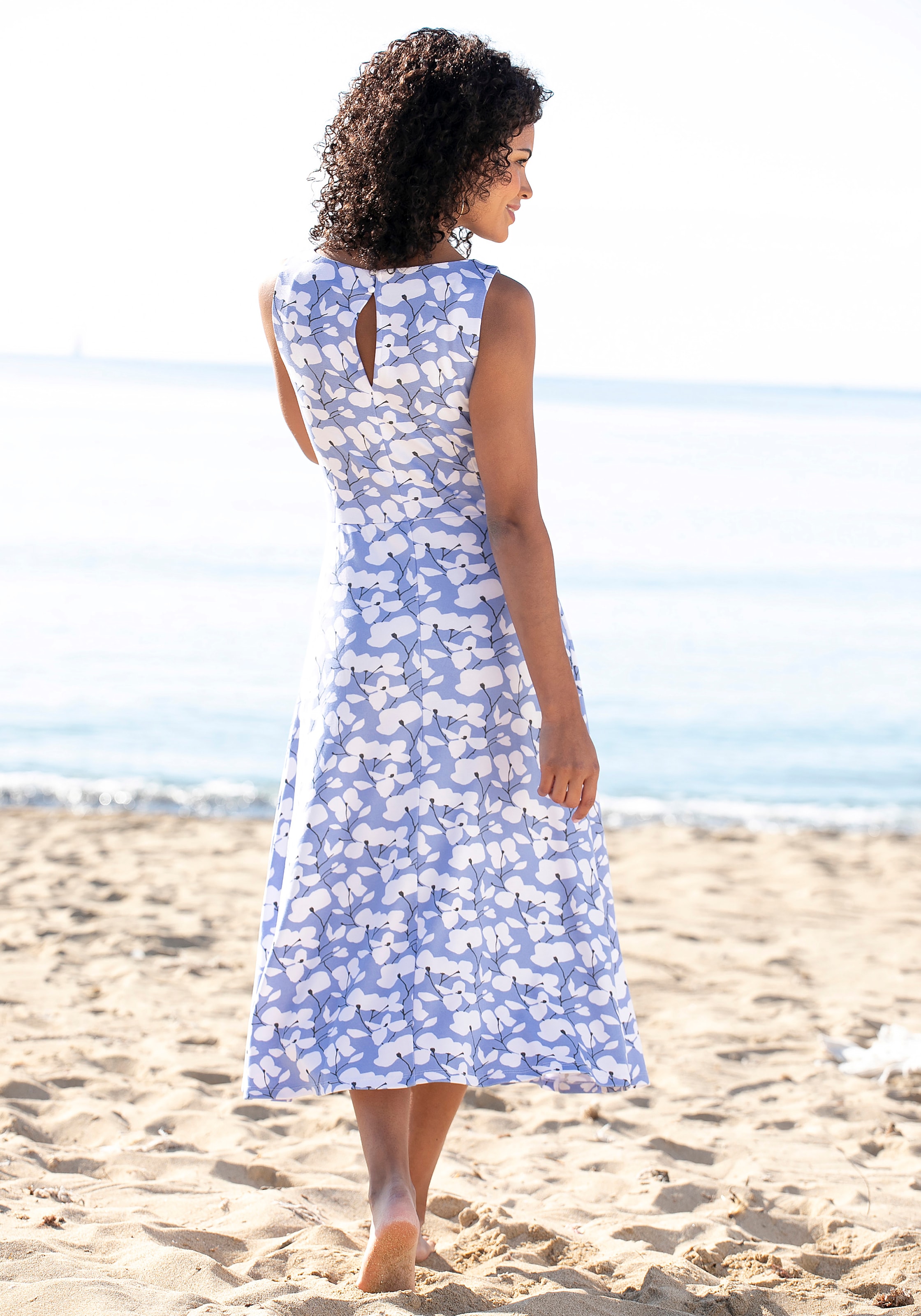 Strandmode, Sommerkleid, mit Strandbekleidung Beachtime kaufen Blumendruck,