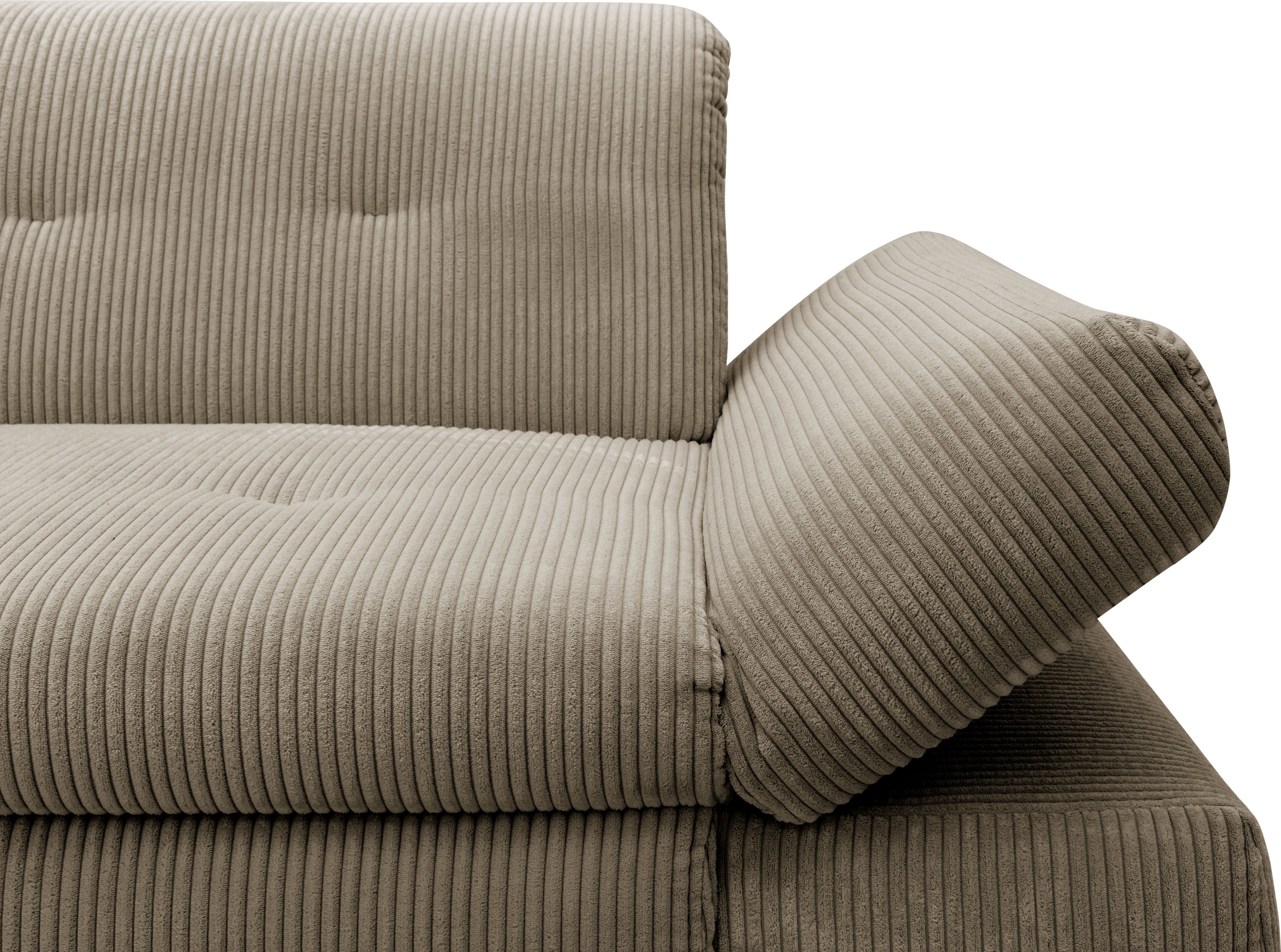 DOMO collection Ecksofa »Moric, L-Form, XXL-Sofa - Breite 300cm«, wahlweise mit Bettfunktion und Armteilverstellung, Cord