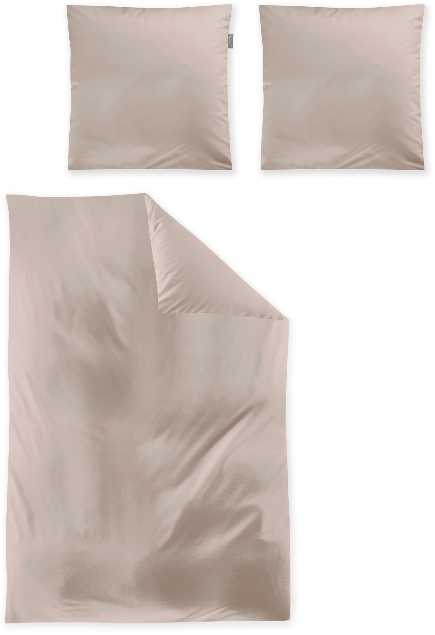 Irisette Bettwäsche »Premium Satin Bettwäsche Paris«, hochwertige Uni Premium Bettwäsche mit Reißverschluss, 100% Baumwolle