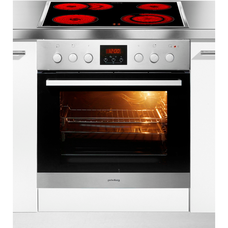 PRIVILEG Elektro-Herd-Set »PHVR6 OH8V2 IN« mit 2-fach-Teleskopauszug Hydrolyse Set, Bräterzone für mehr Platz, Hydrolyse für einfache Reinigung...