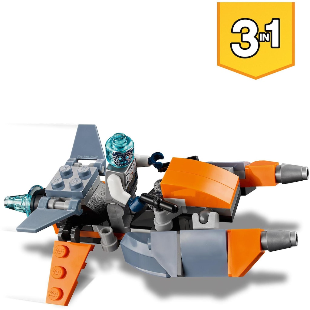 LEGO® Konstruktionsspielsteine »Cyber-Drohne (31111), LEGO® Creator 3in1«, (113 St.)