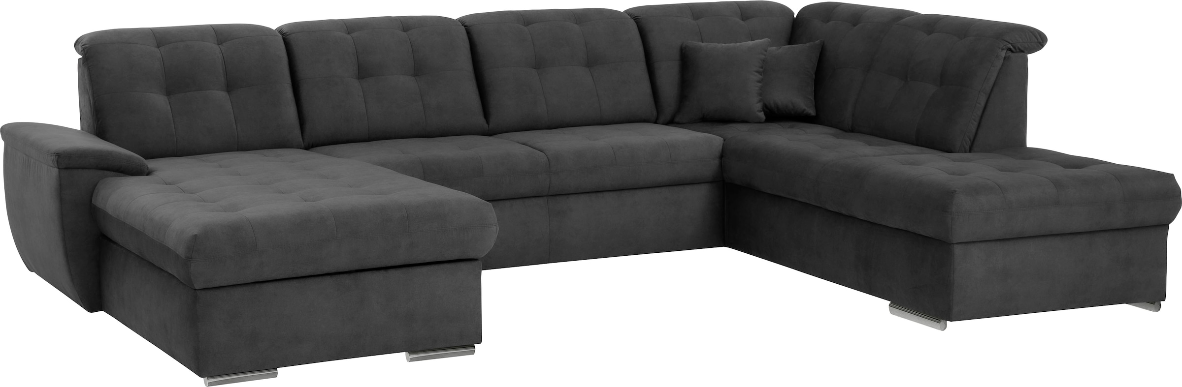 exxpo - sofa fashion Wohnlandschaft »Durango, aufwendige Sitz- und Rückenverarbeitung, bequem, U-Form« inkl. Kopfteilverstellung, wahlweise mit Bettfunktion und Bettkasten