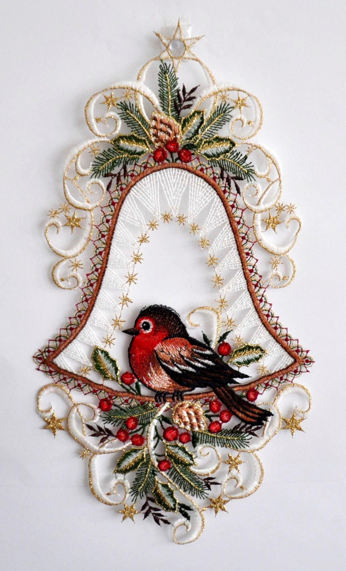 Fensterbild »Vogel in Glocke«