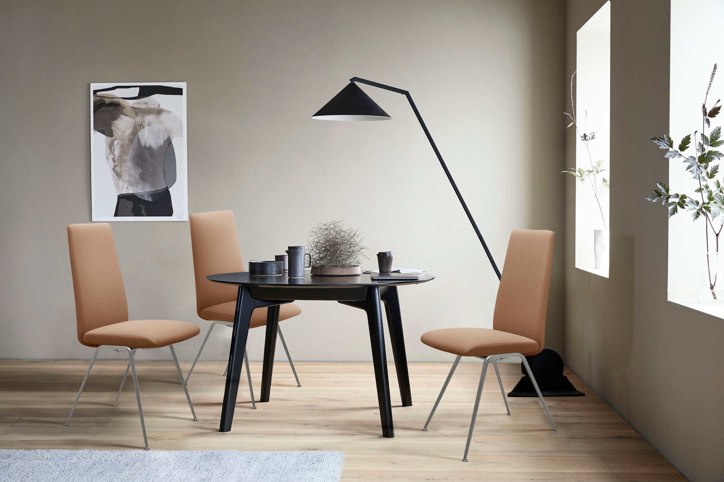 Stressless® Polsterstuhl »Laurel«, Microfaser DINAMICA, High Back, Größe L, mit Beinen aus Stahl in Chrom matt