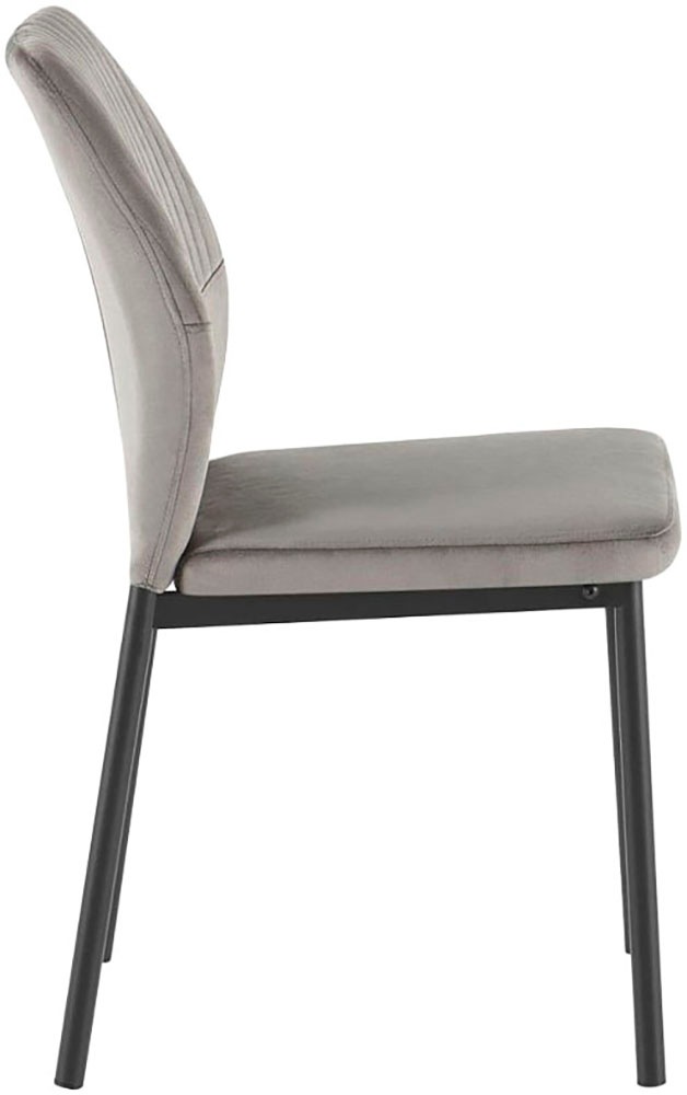 OTTO home Esszimmerstuhl »Nora« (Set) 4 Stk.moderne Samtstühle mit Kontrastnähten und schwarzem Metallgestell