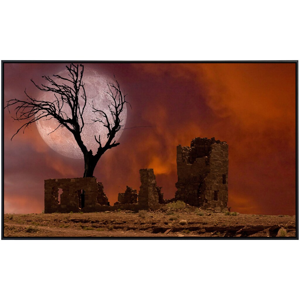 Papermoon Infrarotheizung »Ruine in Landschaft mit Mond«