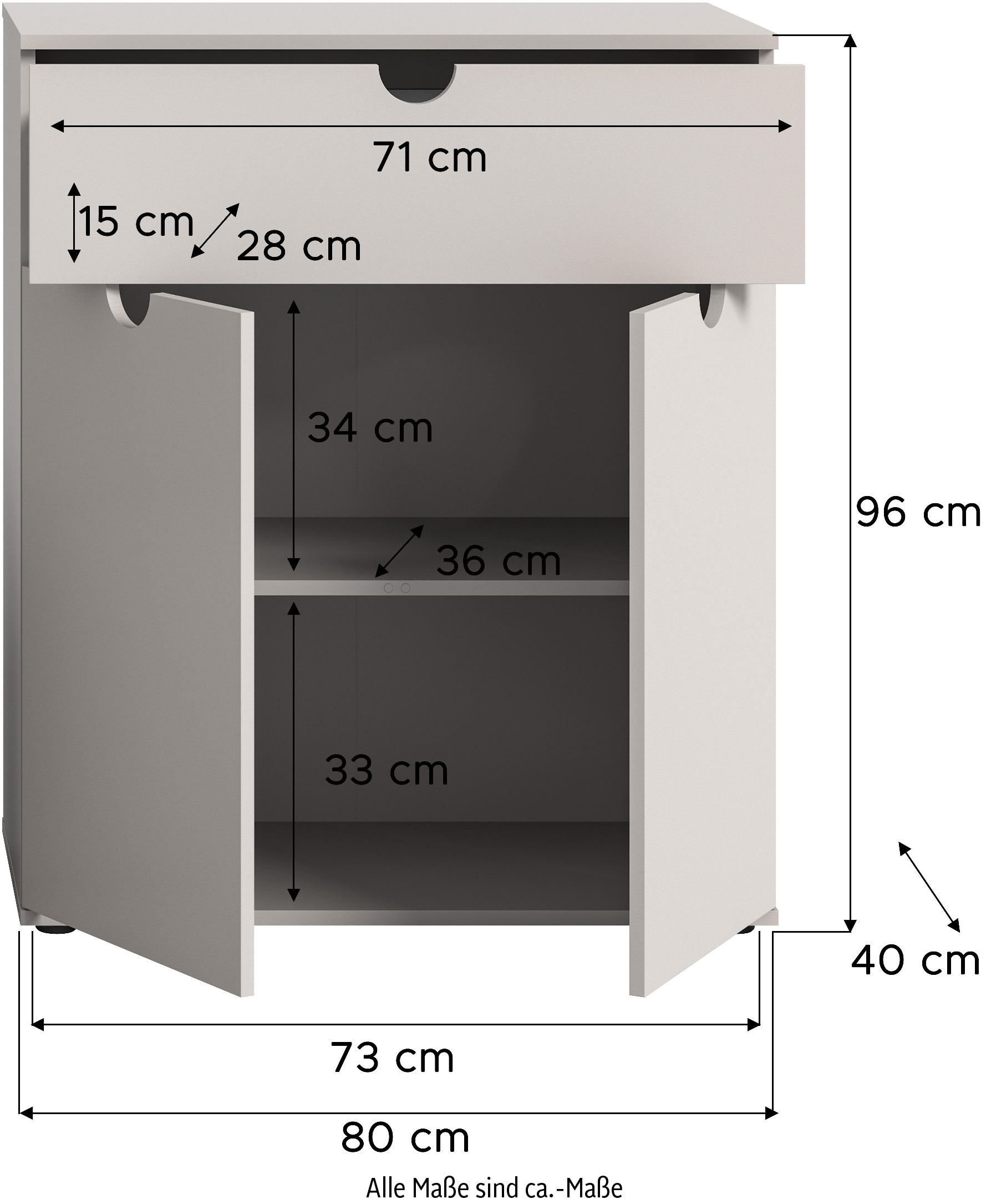 INOSIGN Schuhkommode »Mataro, Breite 80 cm, 2 Türen, 1 Schubkasten, 2 Fächer«, Kommode, Schuhschrank, Dielenschrank, Anrichte, Sideboard