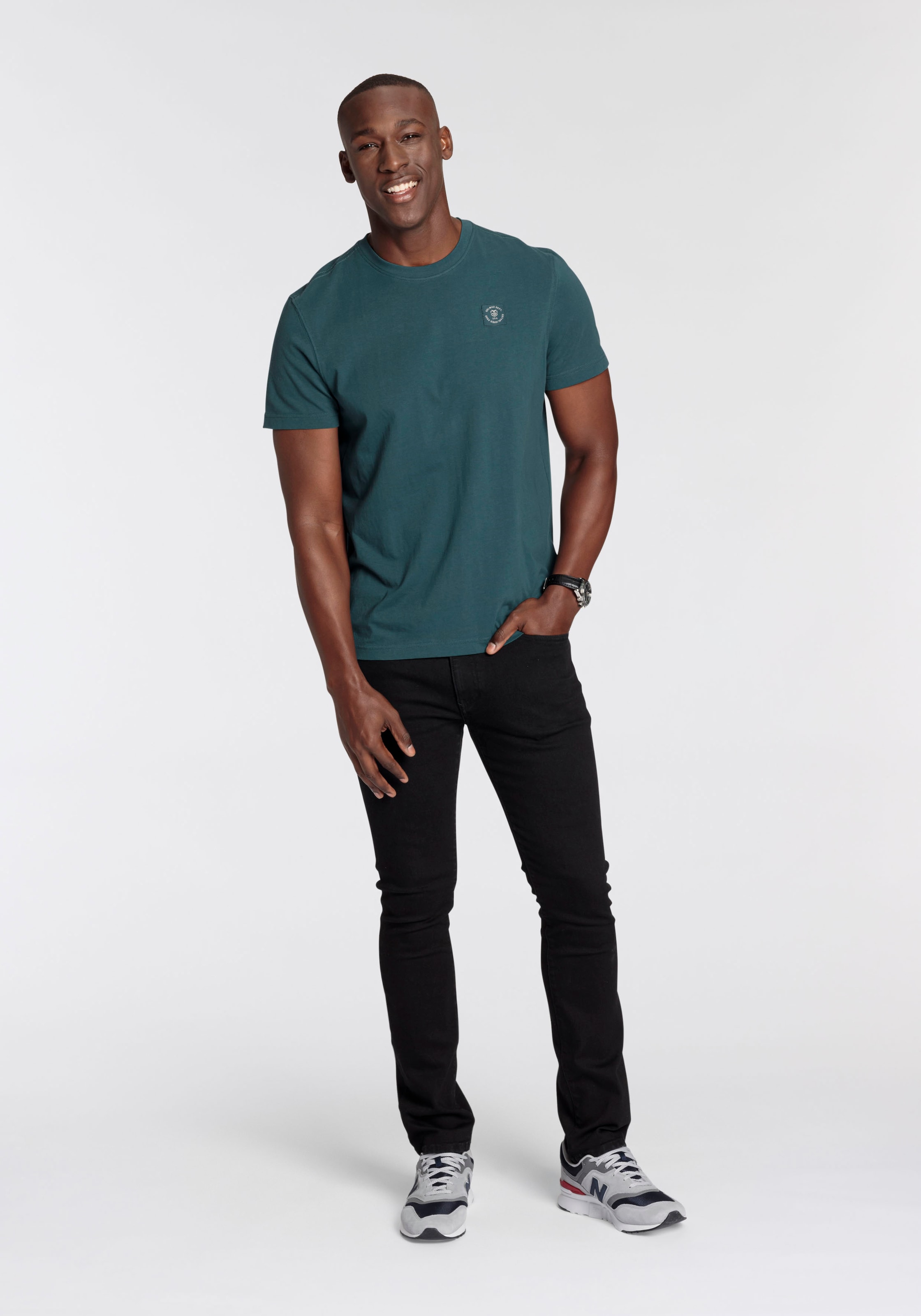 DELMAO Rundhalsshirt Kurzarm,  Regular Fit,  basic,  aus 100% Baumwolle