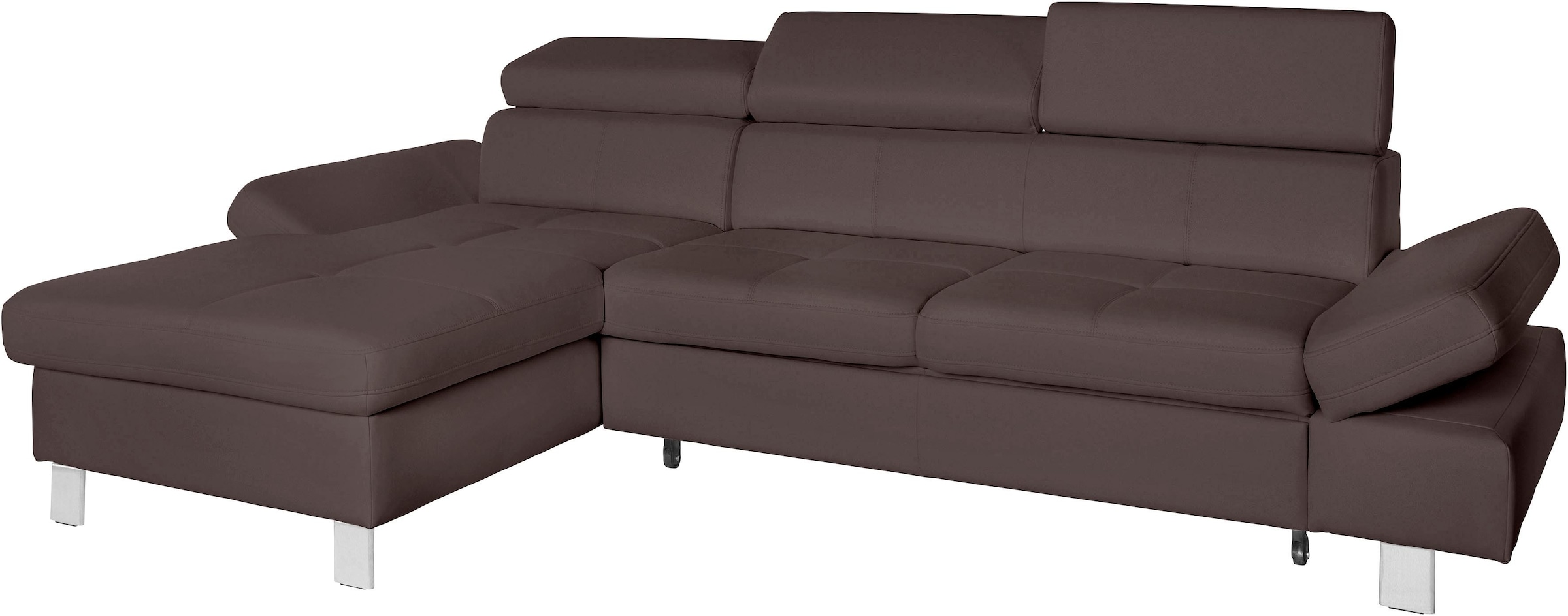 exxpo - sofa fashion Ecksofa »Fiji, hochwertige Detailverarbeitung im Sitz und Rücken, L-Form«, bequem durch Kopf- und Armteilverstellung, wahlweise mit Bettfunktion