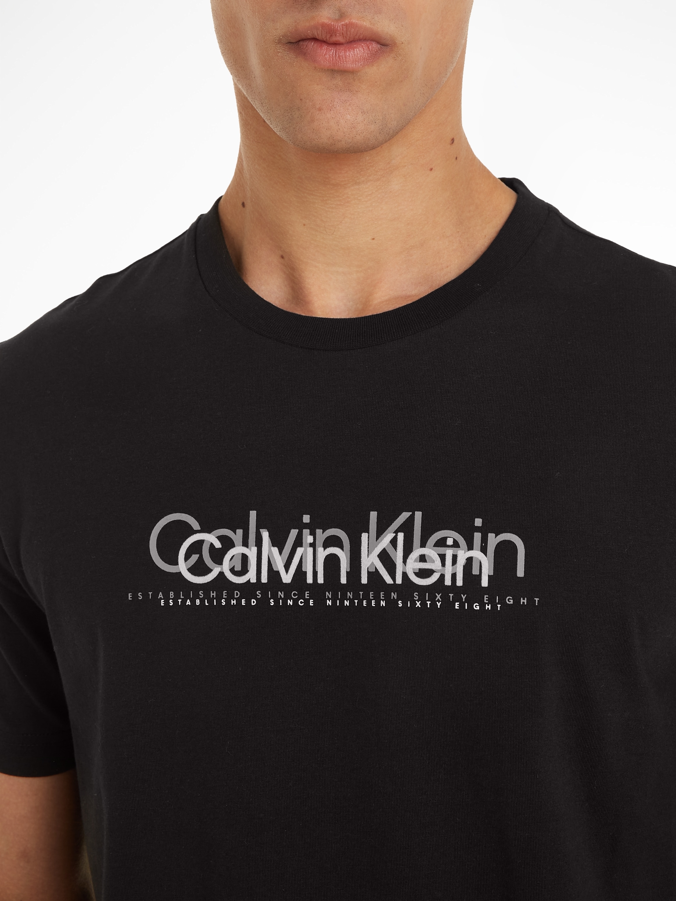 T-Shirt Calvin kaufen T-SHIRT«, online LOGO Markenlabel FLOCK Klein »DOUBLE mit