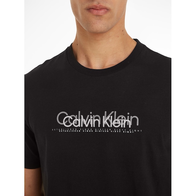 Calvin Klein T-Shirt »DOUBLE FLOCK LOGO T-SHIRT«, mit Markenlabel online  kaufen