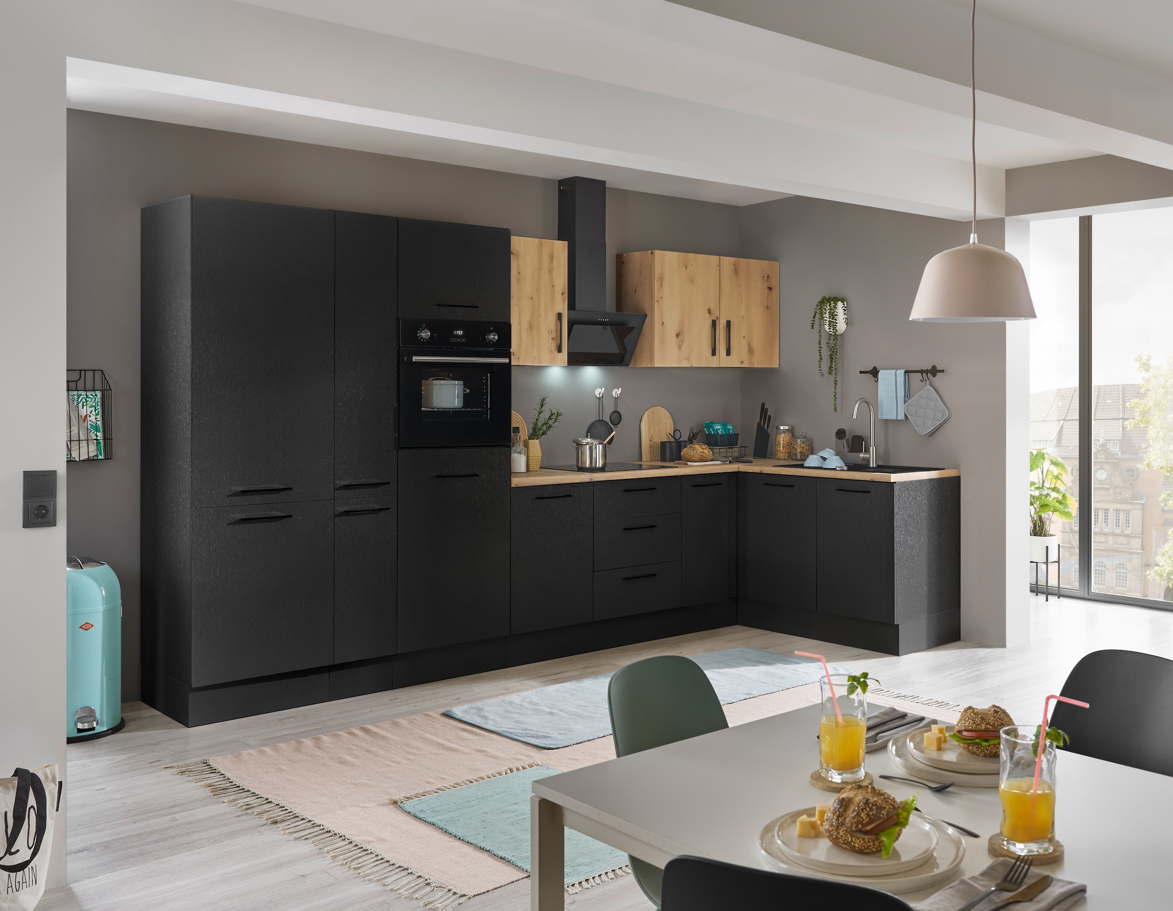 BASIC by Balculina Winkelküche »Turin«, Stellbreite 360x175 cm, wahlweise mit E-Geräten