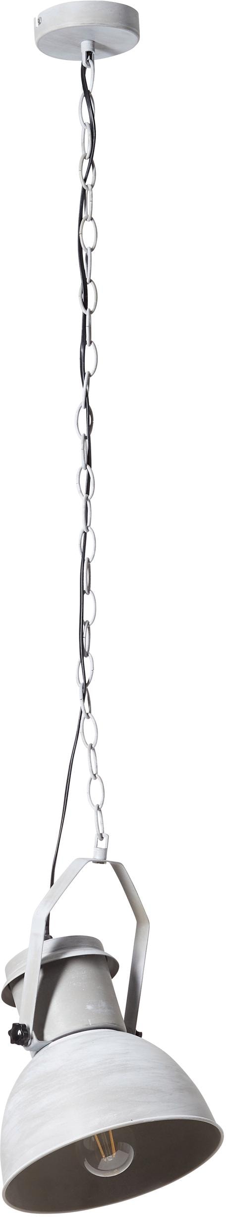 Brilliant Pendelleuchte »SALFORD«, 1 flammig, Leuchtmittel E27 | ohne Leuchtmittel, 124 cm Höhe, Ø 23 cm, E27, Metall, grau/betonfarben