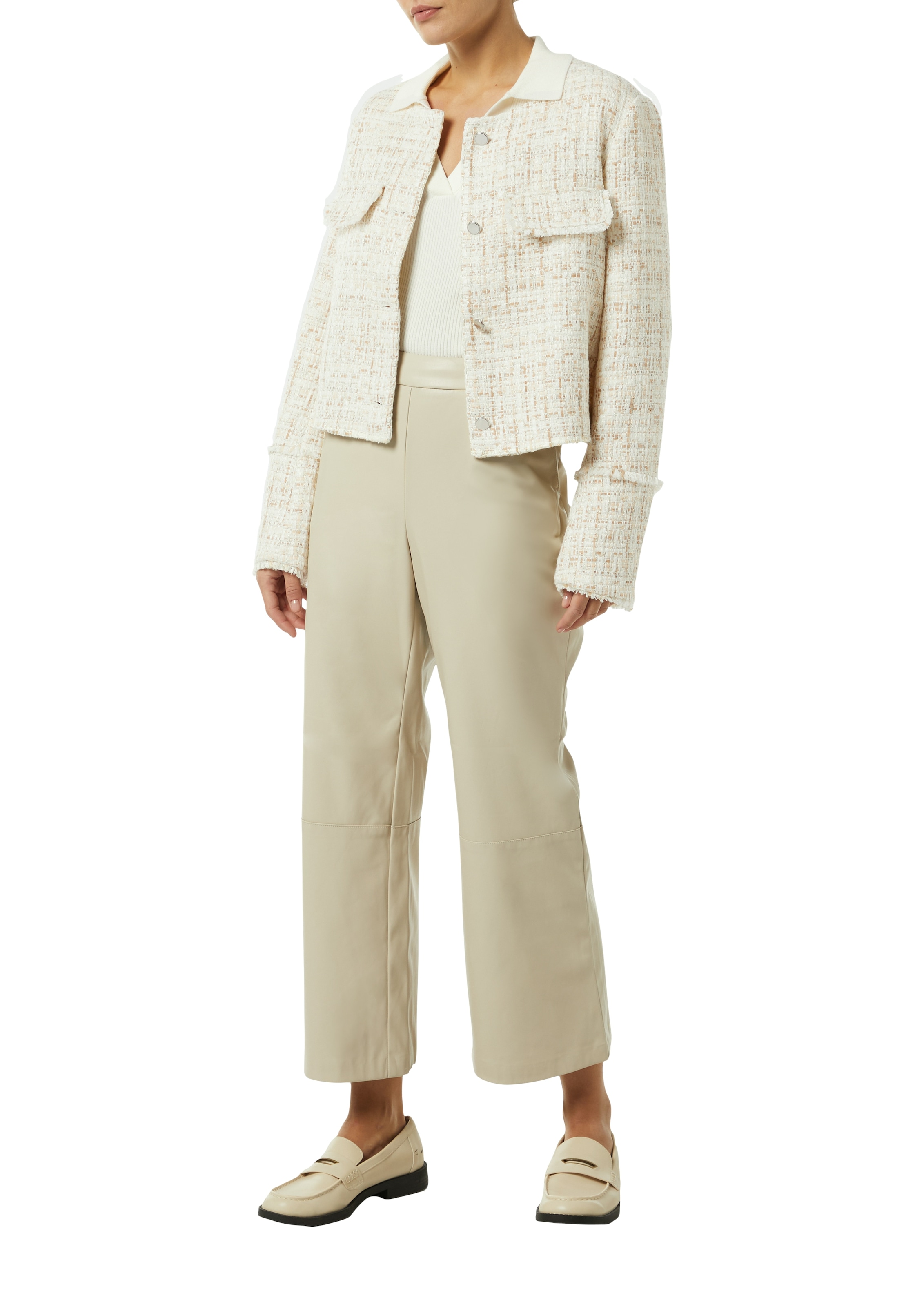 Comma Bouclèjacke ohne Kapuze mit Glitzergarn