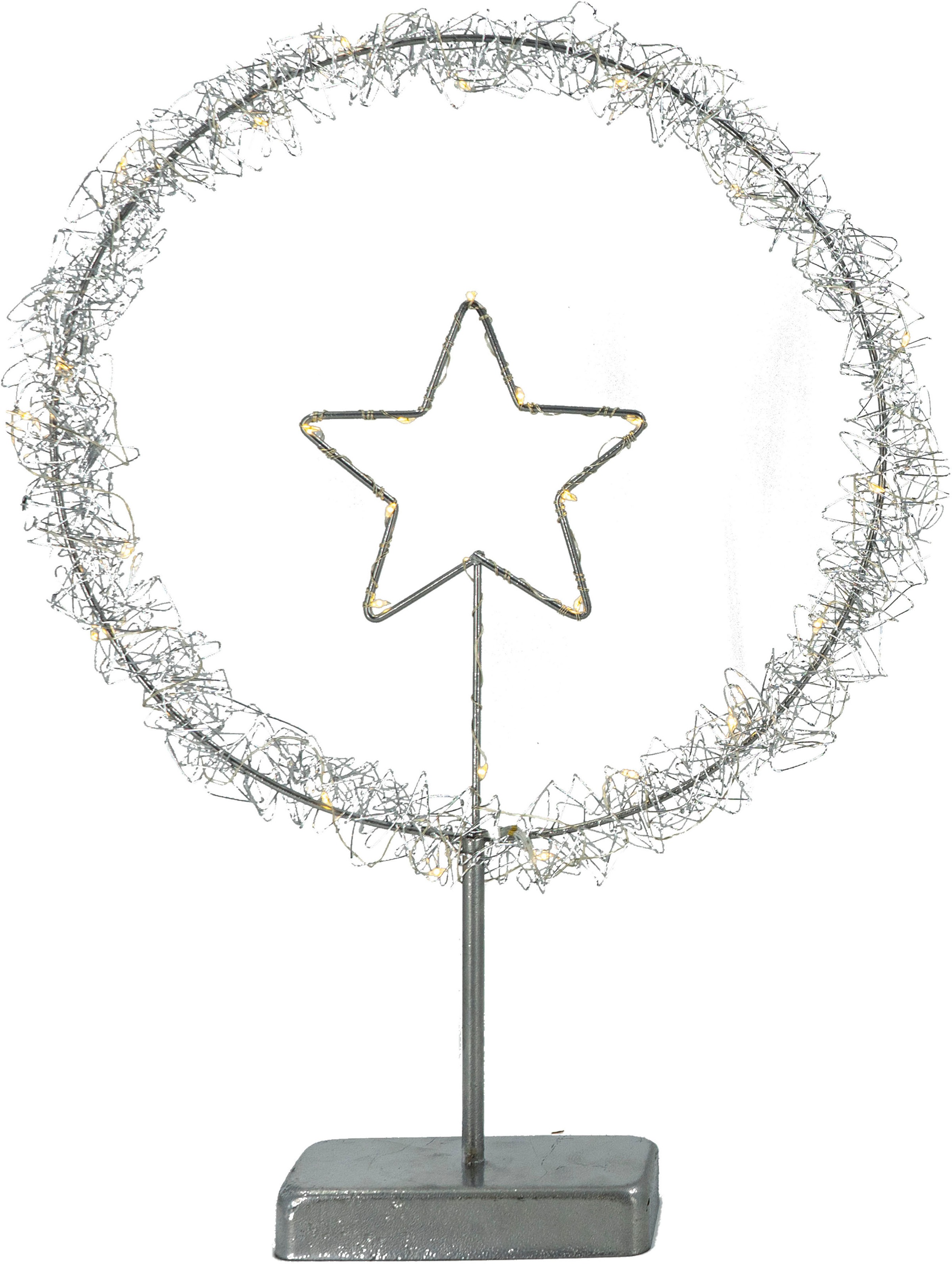 NOOR LIVING Dekolicht »LED Weihnachtsdeko mit Drahtumrandung, Höhe ca. 45 cm«, im 2er Set (bestehend aus 1x Baum und 1x Stern)