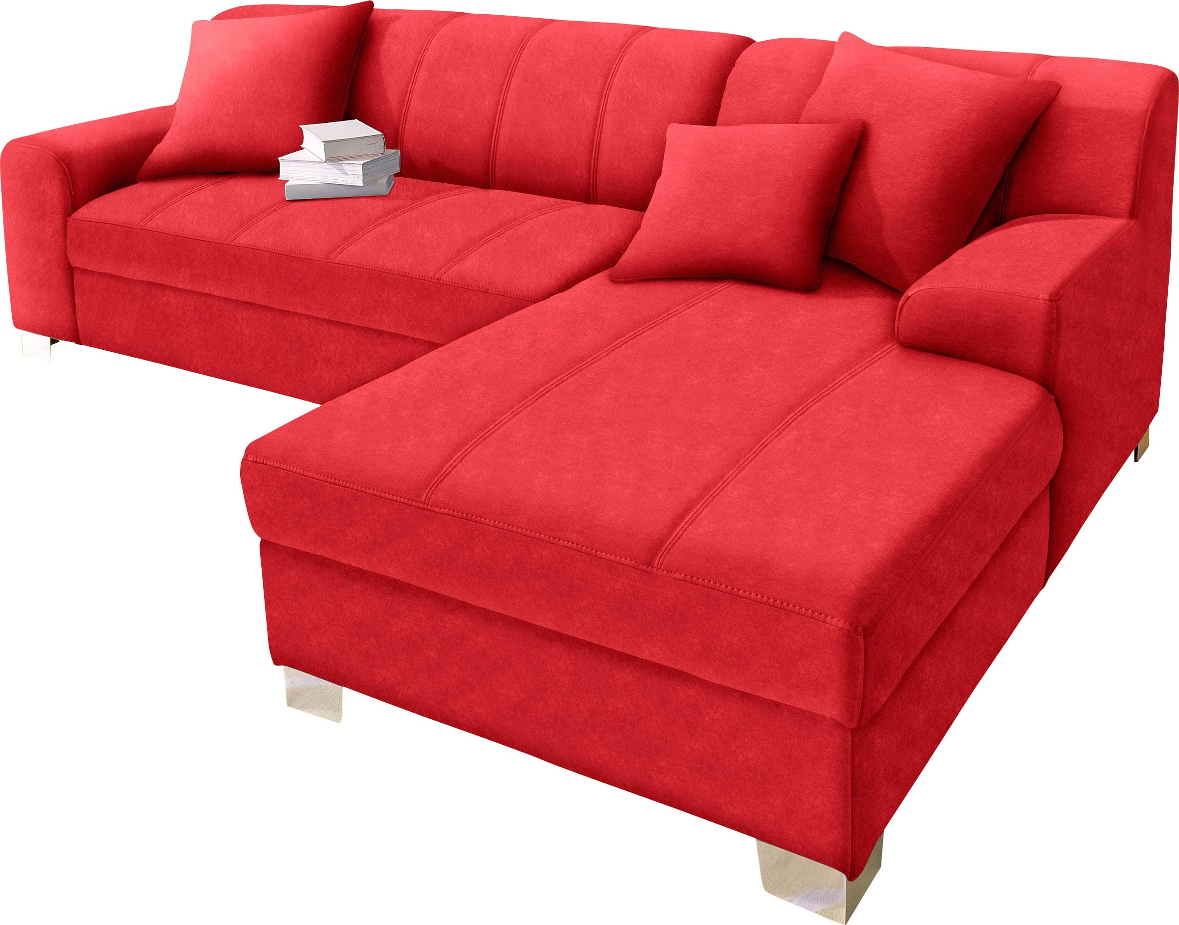 DOMO collection Ecksofa »Turah incl. Zierkissen, moderne Steppung, auch in günstig online kaufen