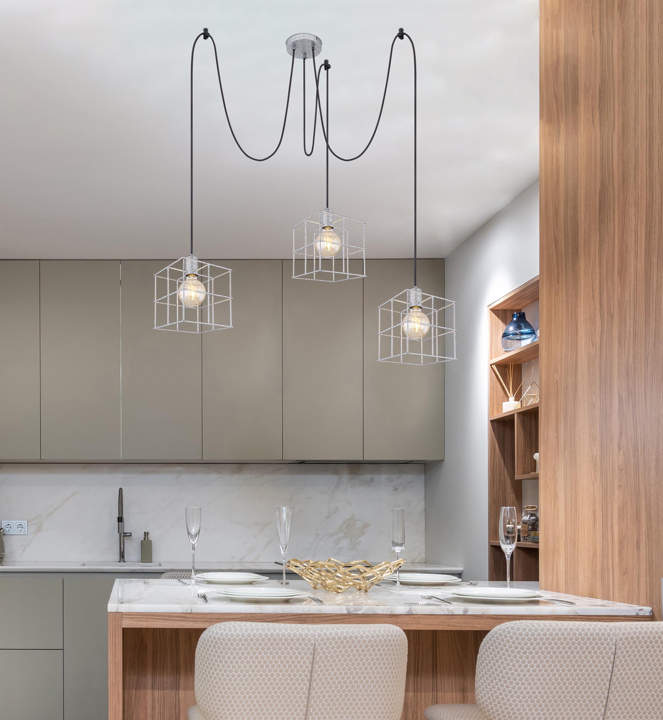 GLOBO LIGHTING Hängeleuchte »MERRIL« E27 1 Stk. Hängeleuchte für Esszimmer Industrial zink