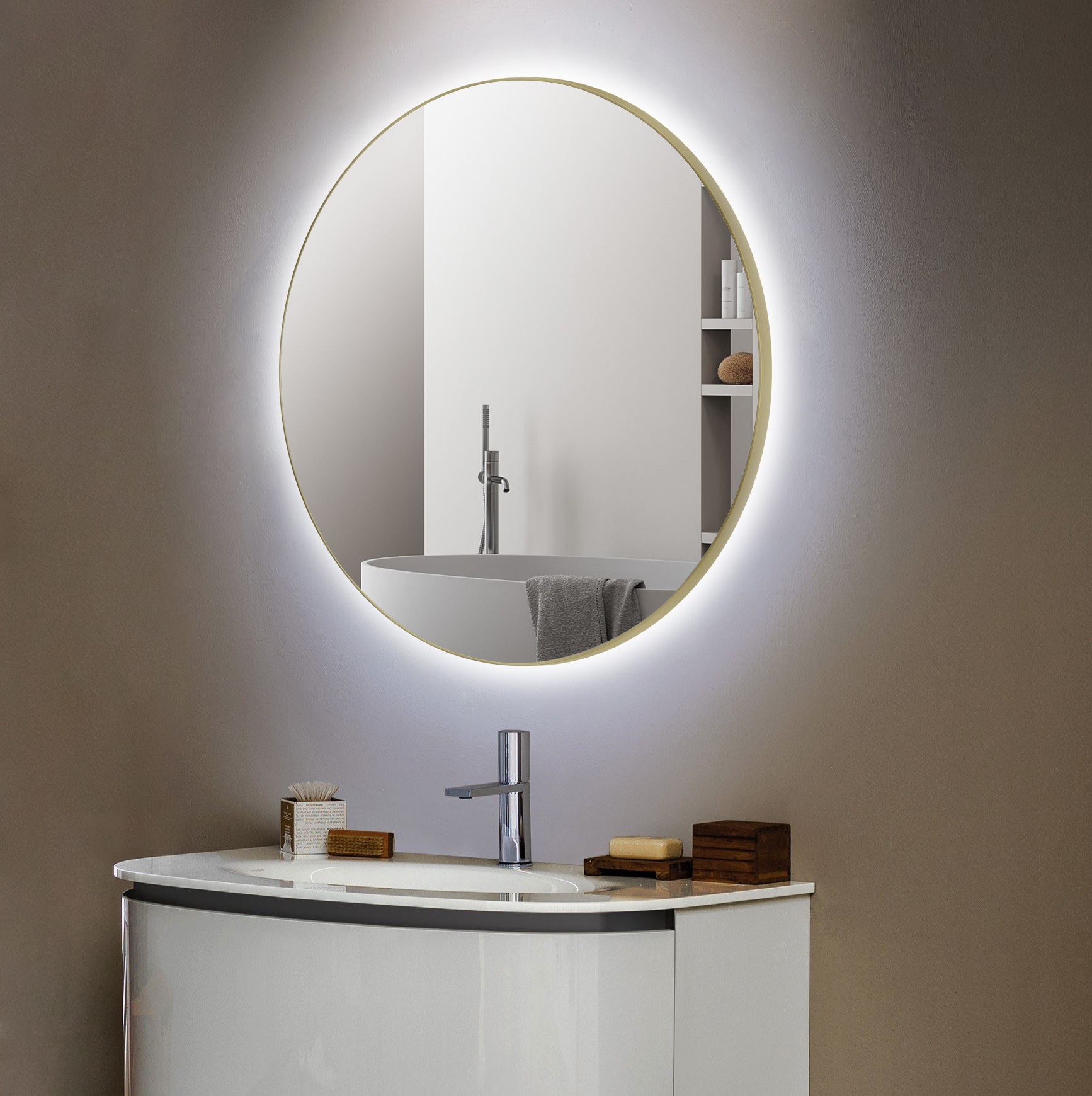 Talos Spiegel »TALOS CESA«, austauschbare LED Beleuchtung, Shine in matt, Ø 60 cm